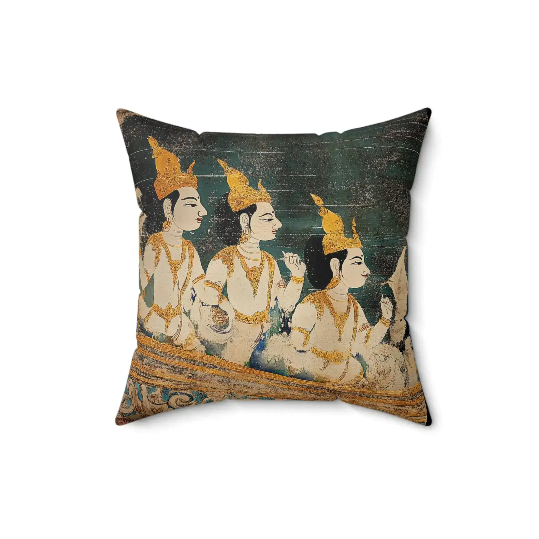 Traditional Thai Mythical Figures Throw Pillow - Image 3