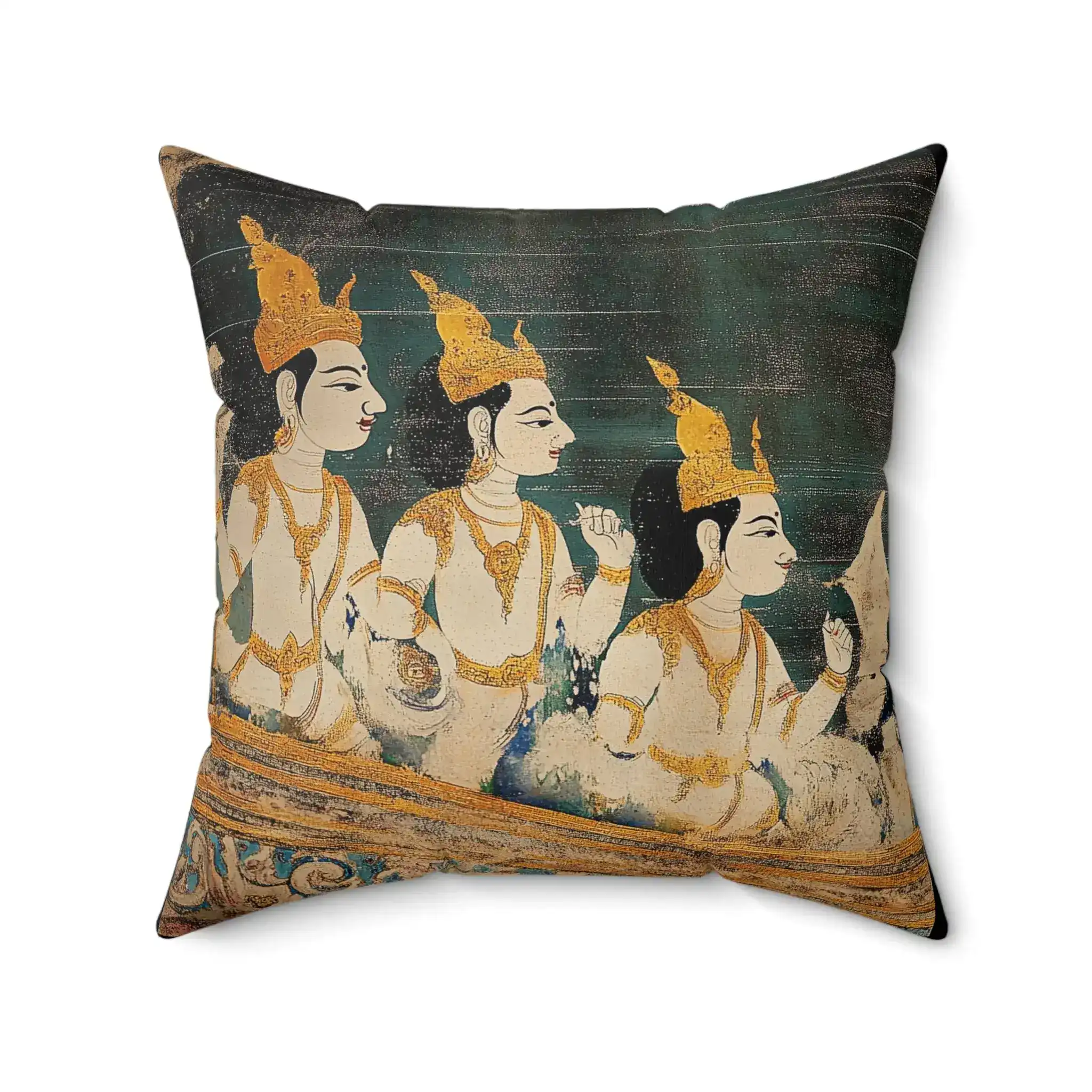 Traditional Thai Mythical Figures Throw Pillow - Image 5