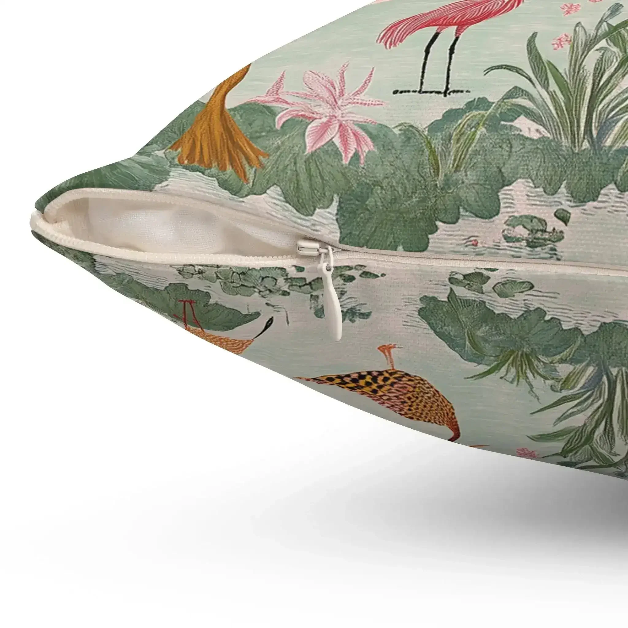 Tranquil Garden Birds Throw Pillow - Image 2