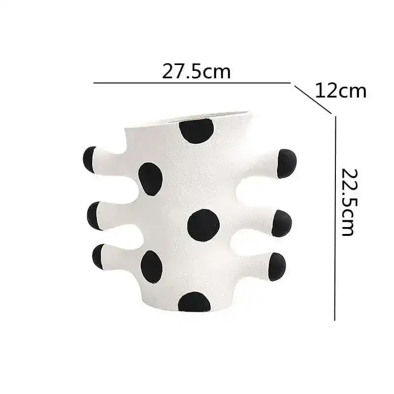 Tribal Wave Ceramic Flower Vase - Image 3