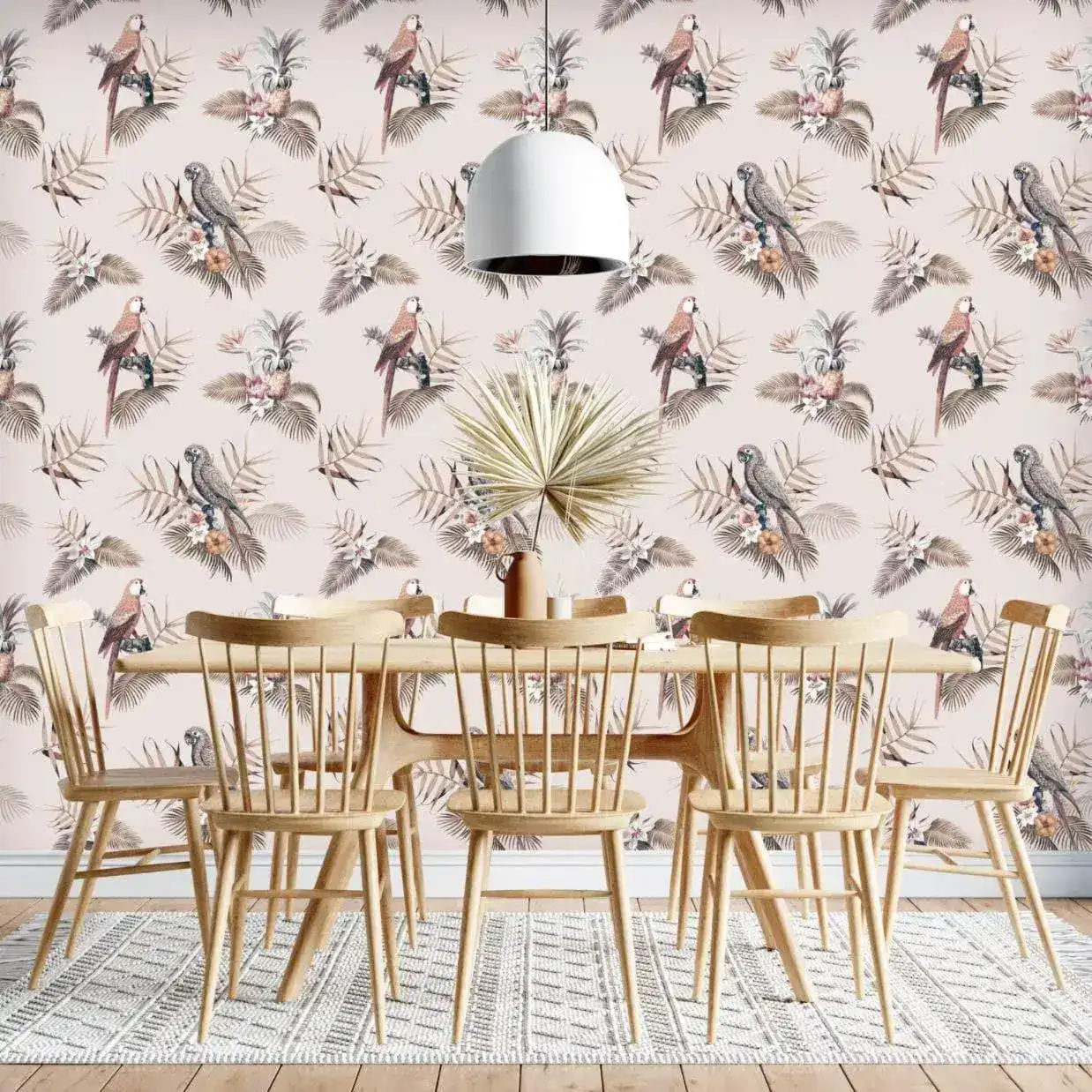 Tropical Birds and Leaves Wallpaper - Image 3