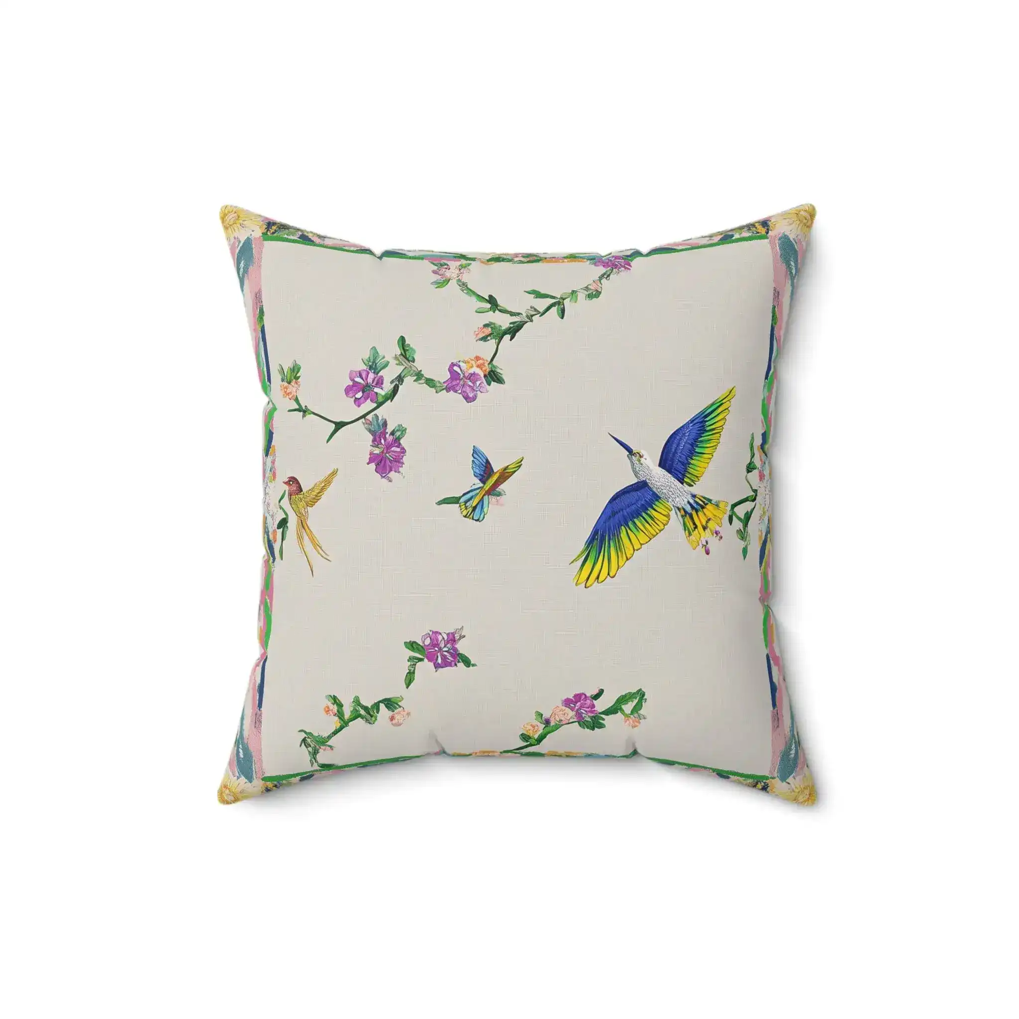 Tropical Bloom Aviary Throw Pillow - Image 4