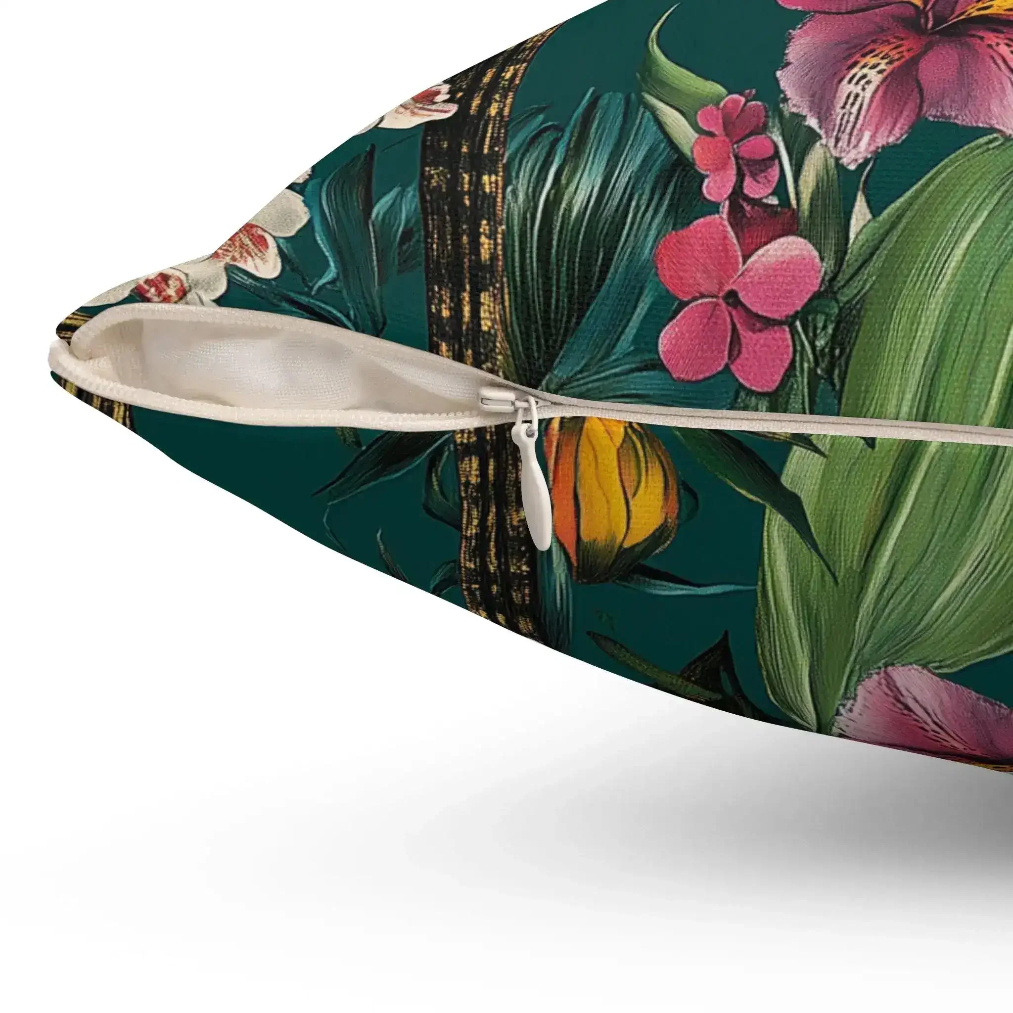 Tropical Floral Bloom Throw Pillow - Image 2