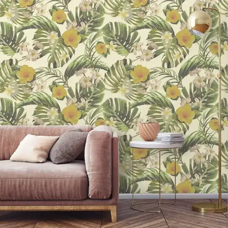 Tropical Hawaii Vintage Monstera Wallpaper - Image 5