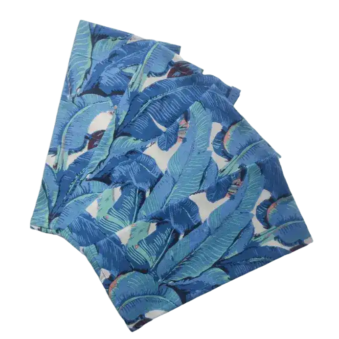 Tropical Leaf Block Printed Cotton Napkins