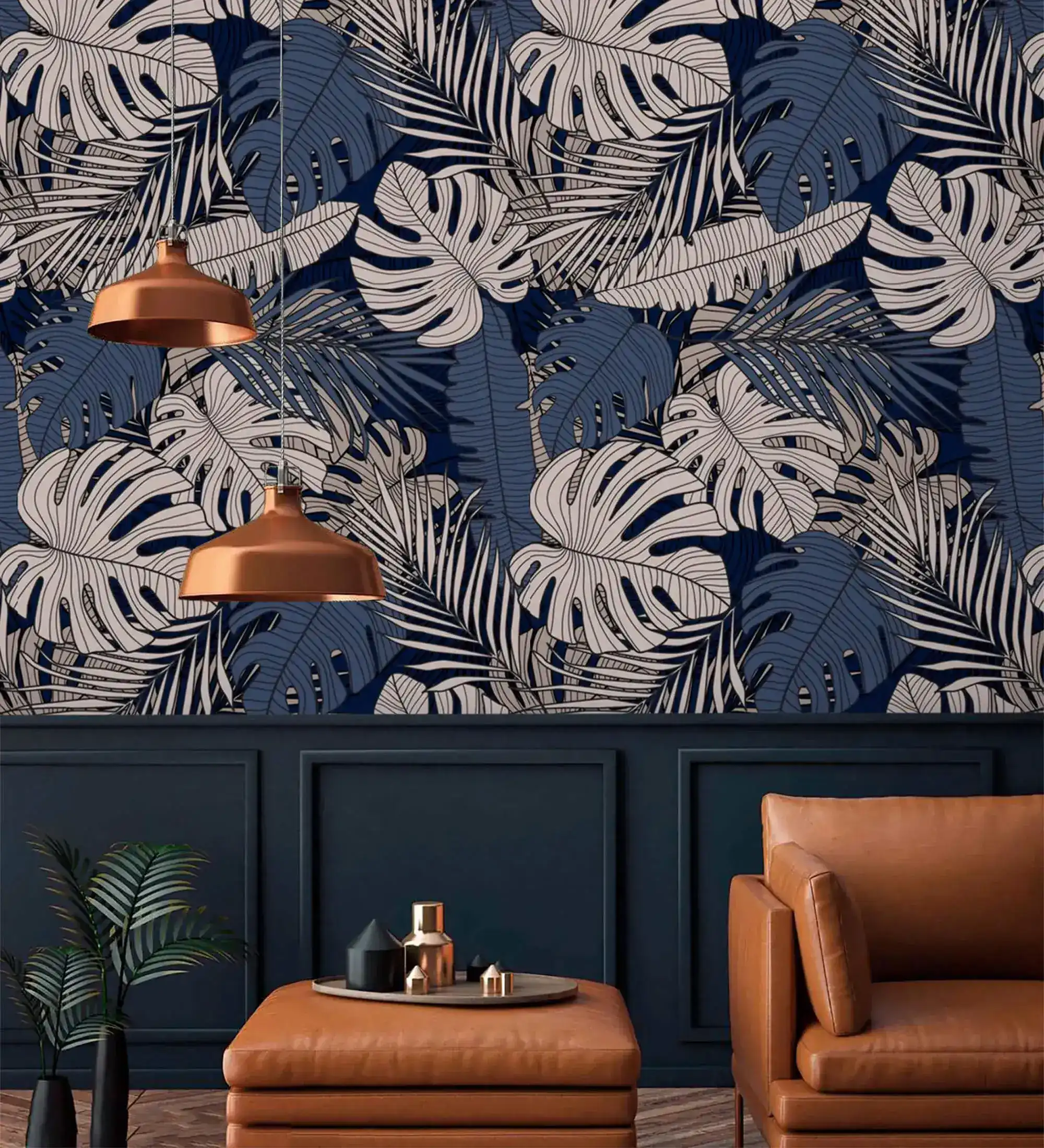 Tropical Midnight Leaves Wallpaper - Image 6
