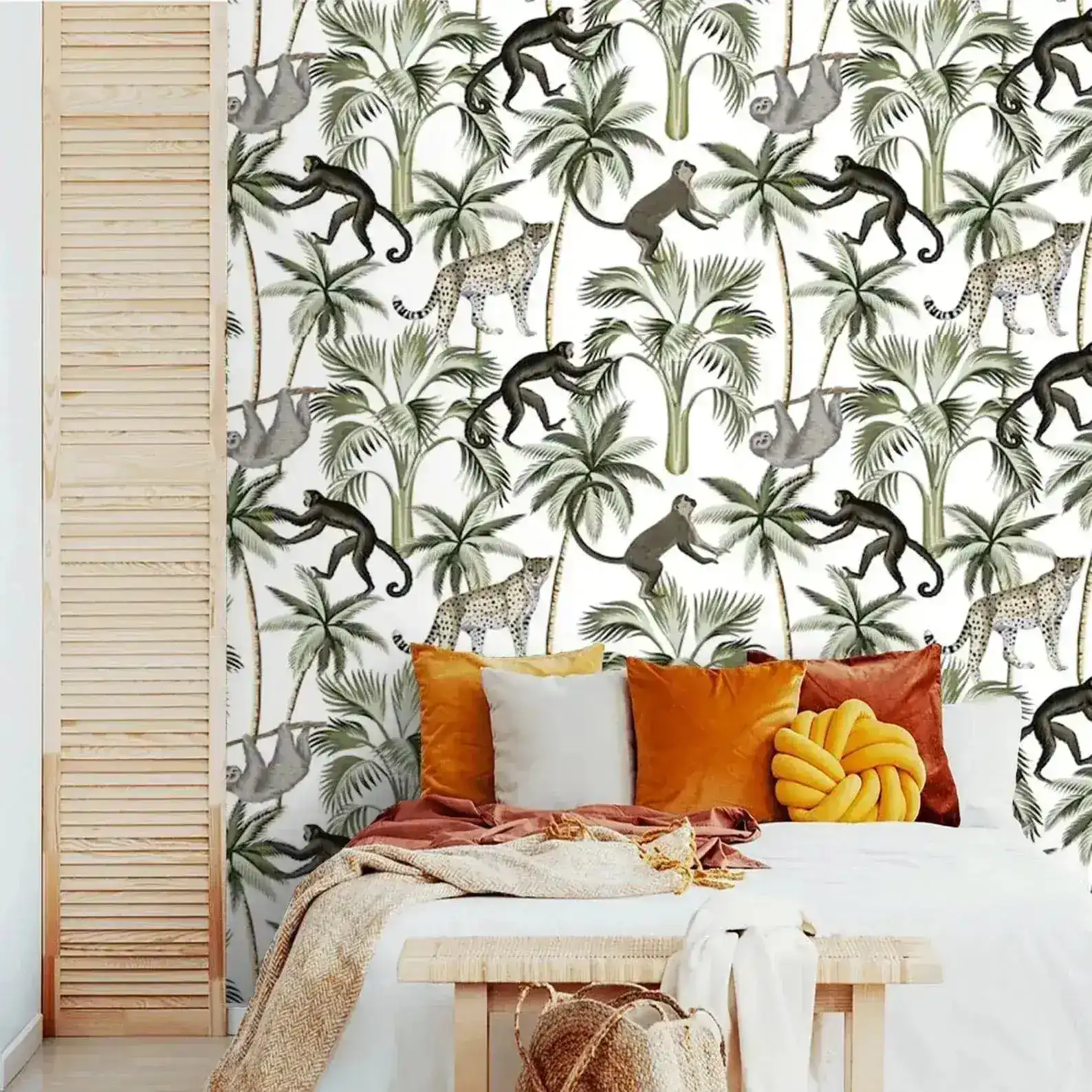 Tropical Monkeys and Coconut Tree Wallpaper - Image 2