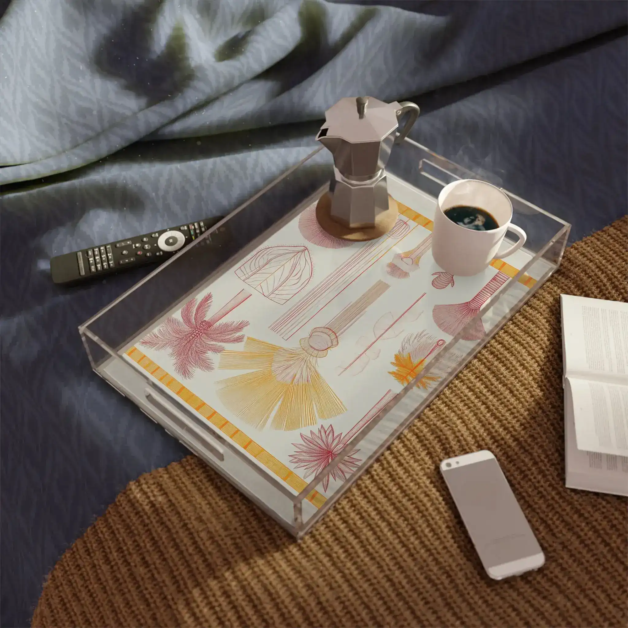 Tropical Palm Print Serving Tray - Image 2