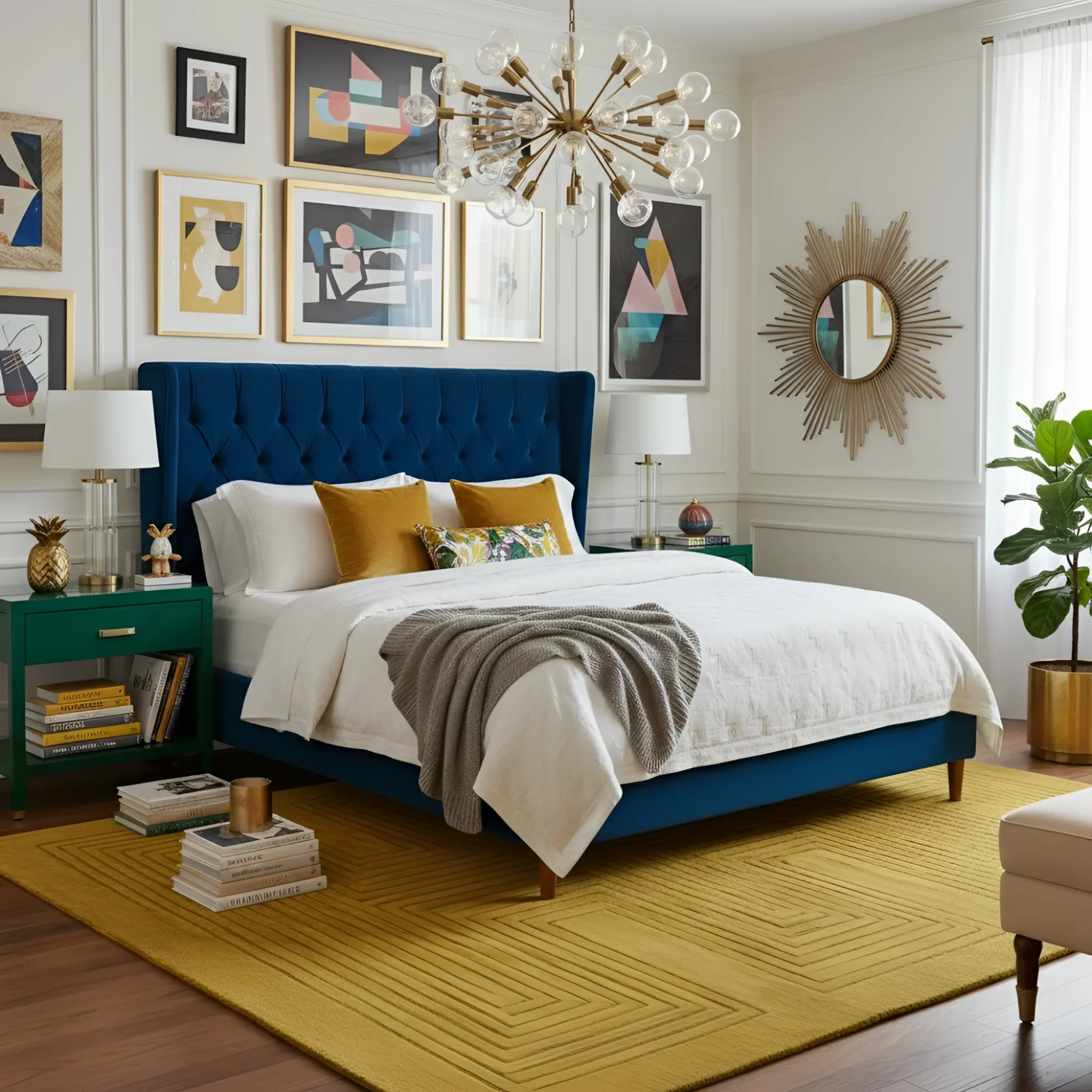 Turmeric Artic Geo Modern Hand Tufted Wool Rug - Image 3
