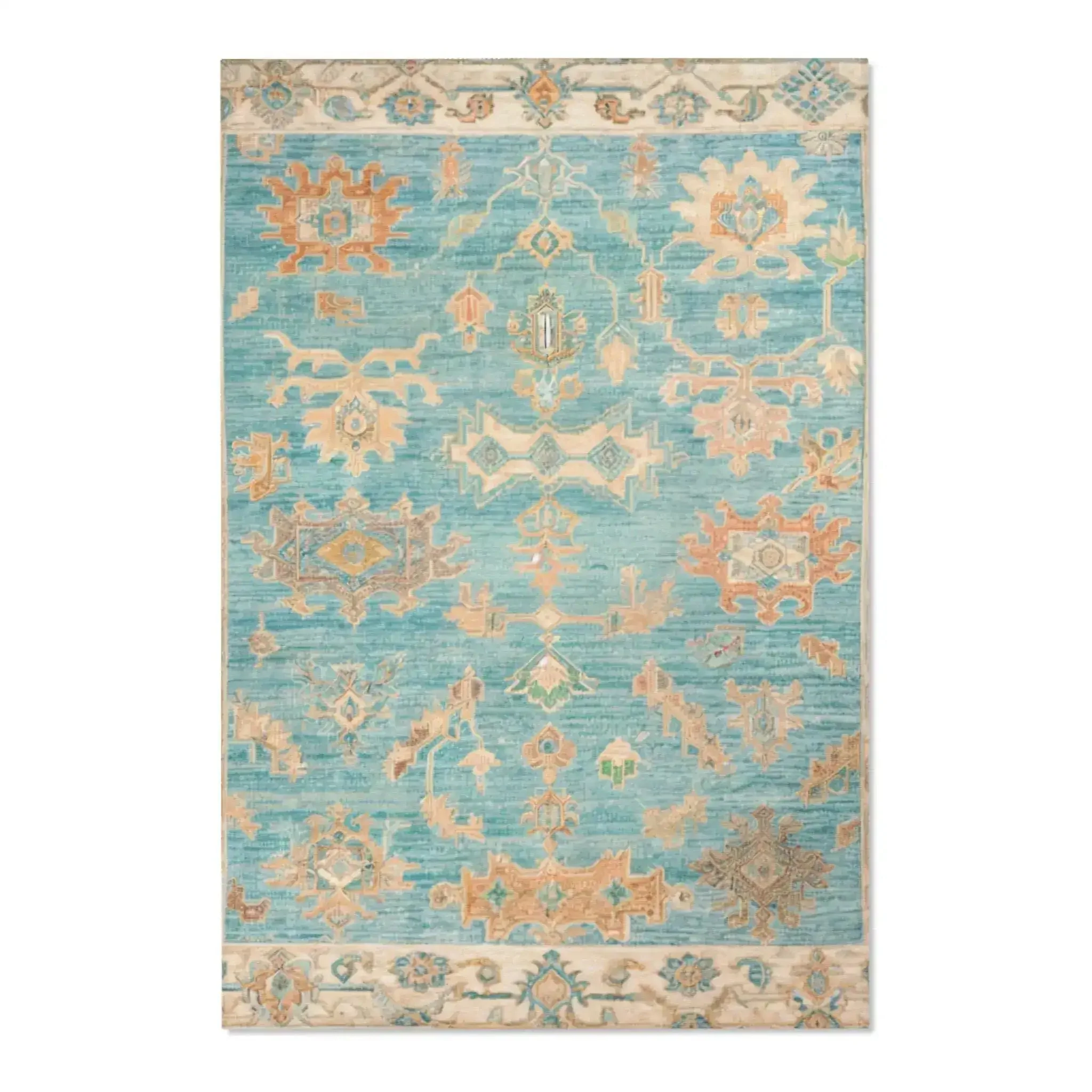 Turquoise Dream Boho Accent Rug - Image 3