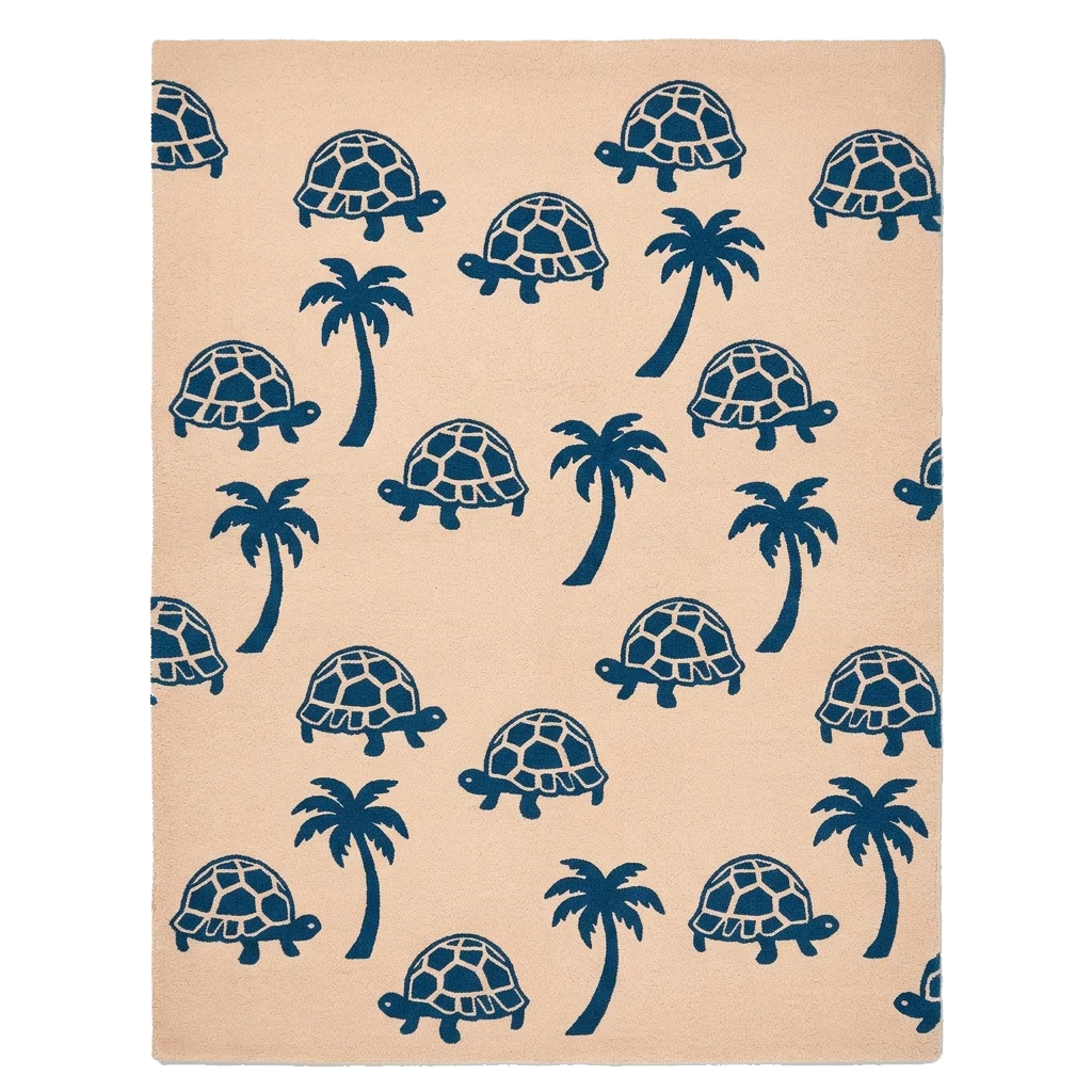 Turtle Palm Parade Hand Tufted Wool Rug