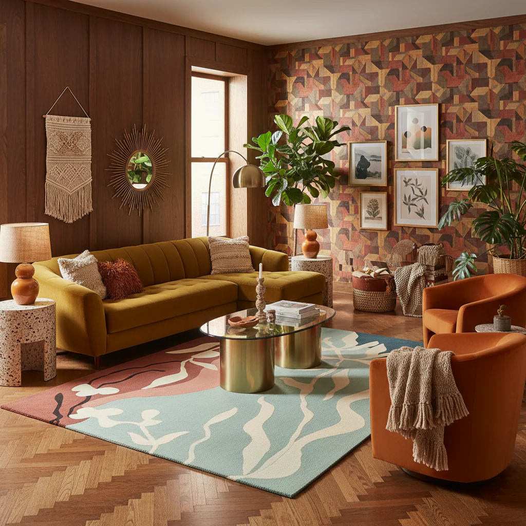 Twilight Autumn Bloom Hand Tufted Rug - Image 2