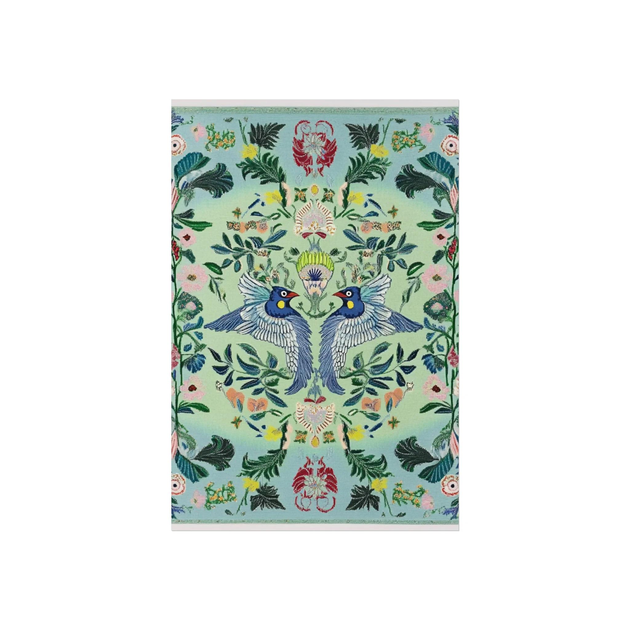 Twin Songbirds – Folk Garden Fine Art Poster - Image 11