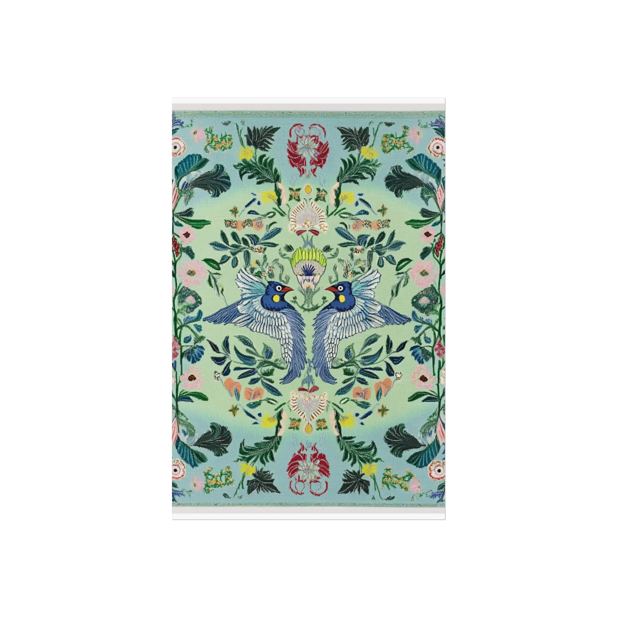 Twin Songbirds – Folk Garden Fine Art Poster - Image 12