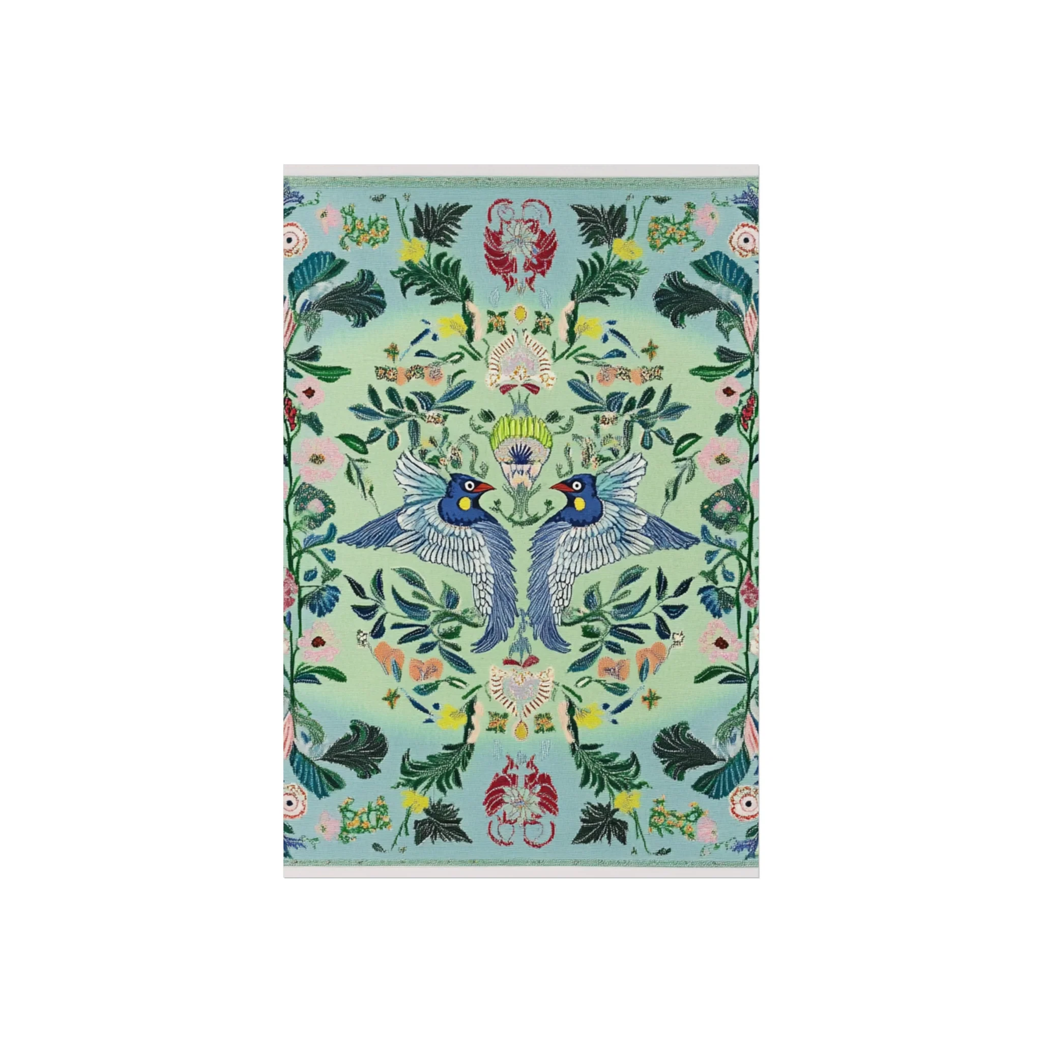 Twin Songbirds – Folk Garden Fine Art Poster - Image 14