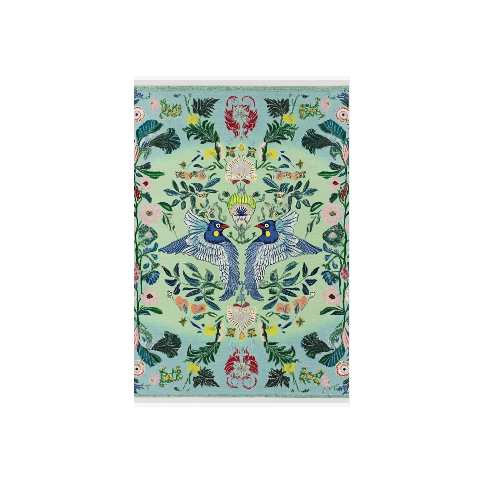 Twin Songbirds – Folk Garden Fine Art Poster - Image 15