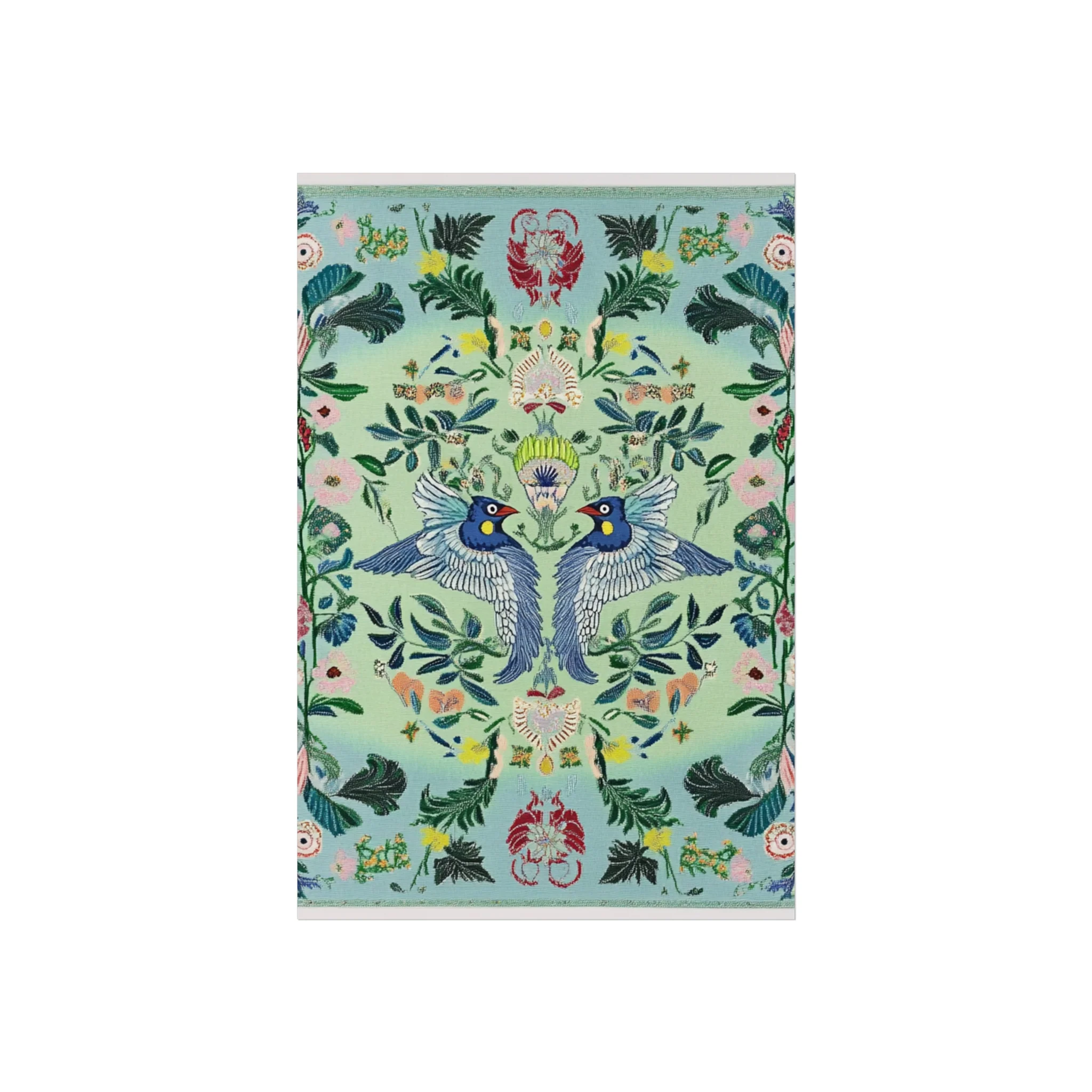 Twin Songbirds – Folk Garden Fine Art Poster - Image 16