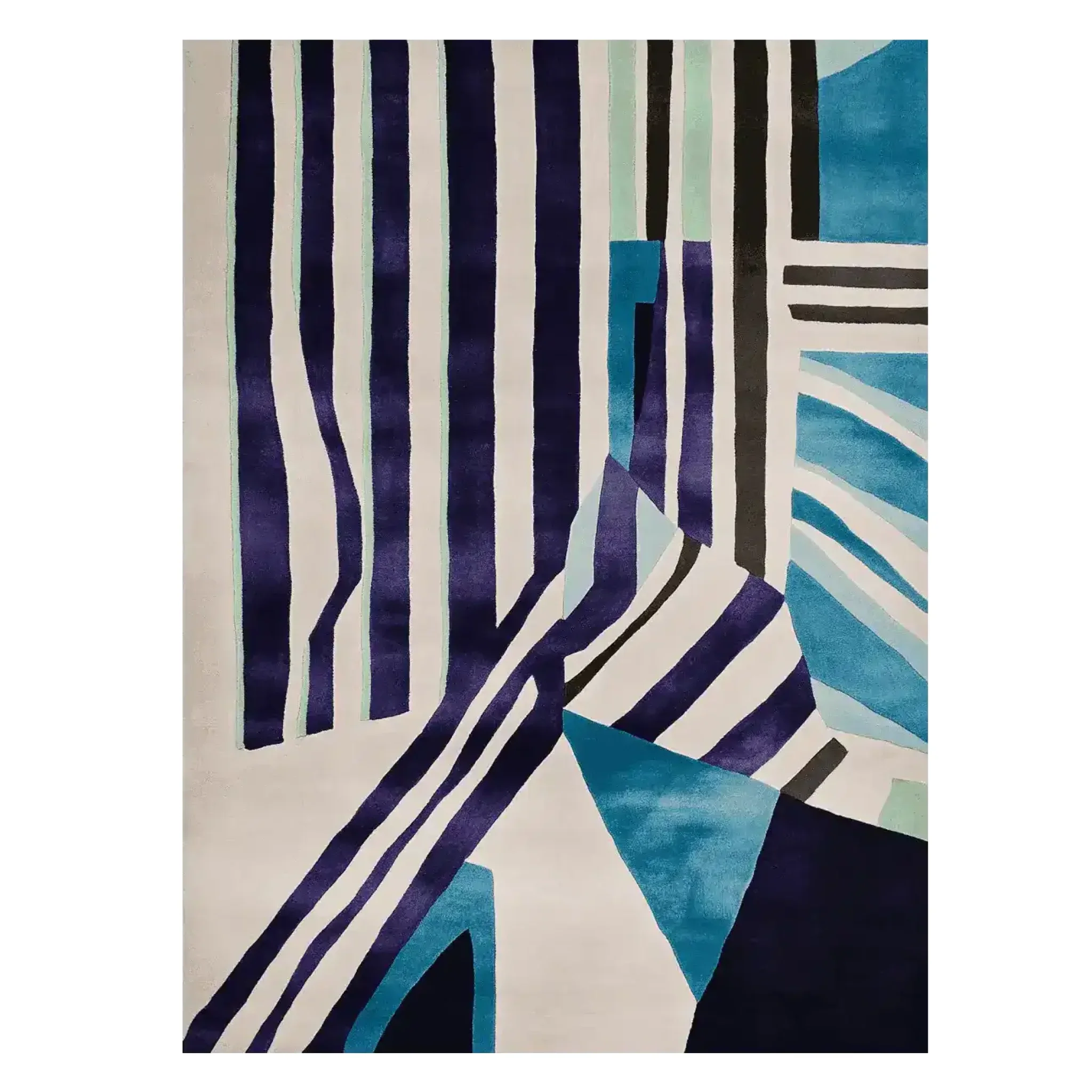 Urban Stripe Collision Hand Tufted Rug - Image 7