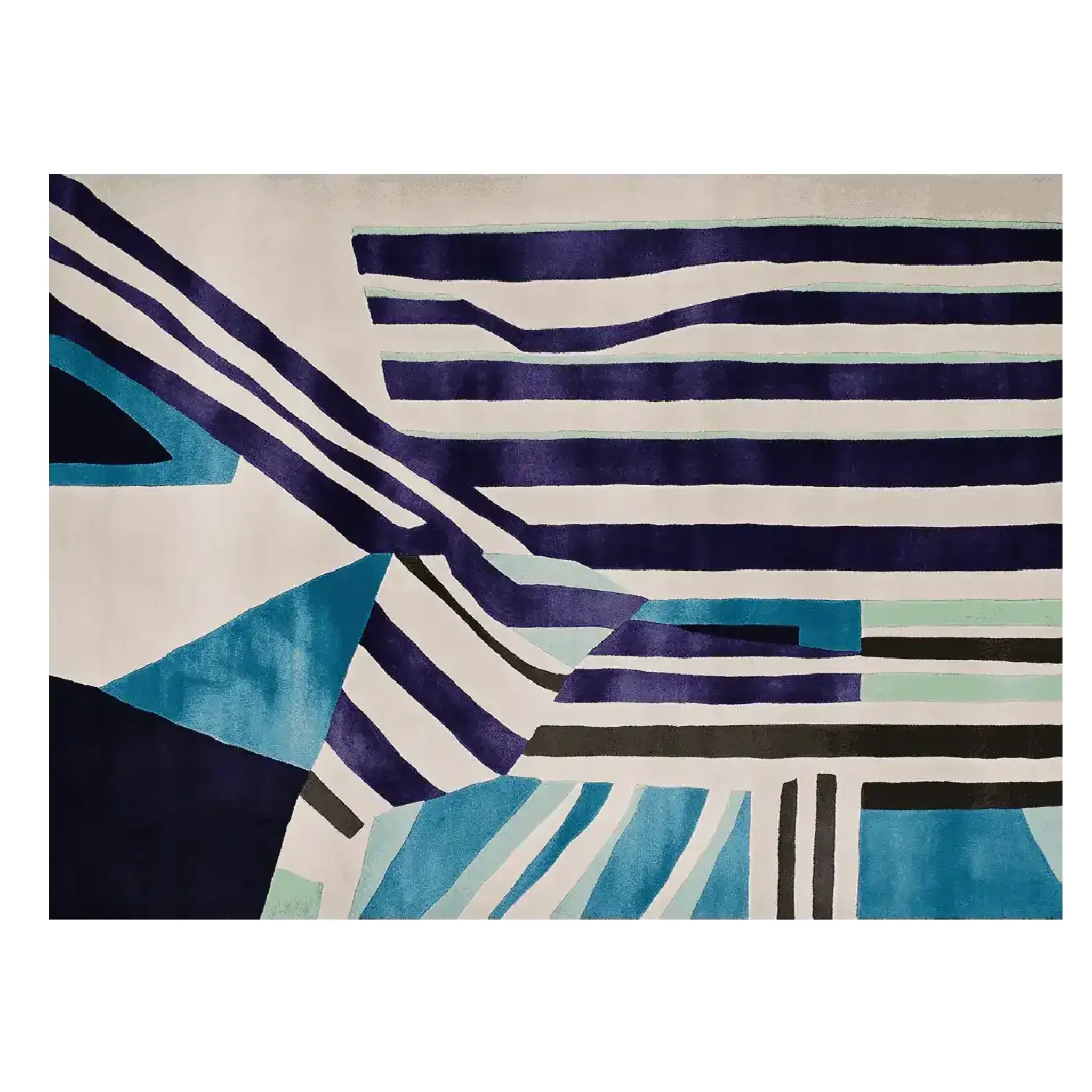 Urban Stripe Collision Hand Tufted Rug - Image 8