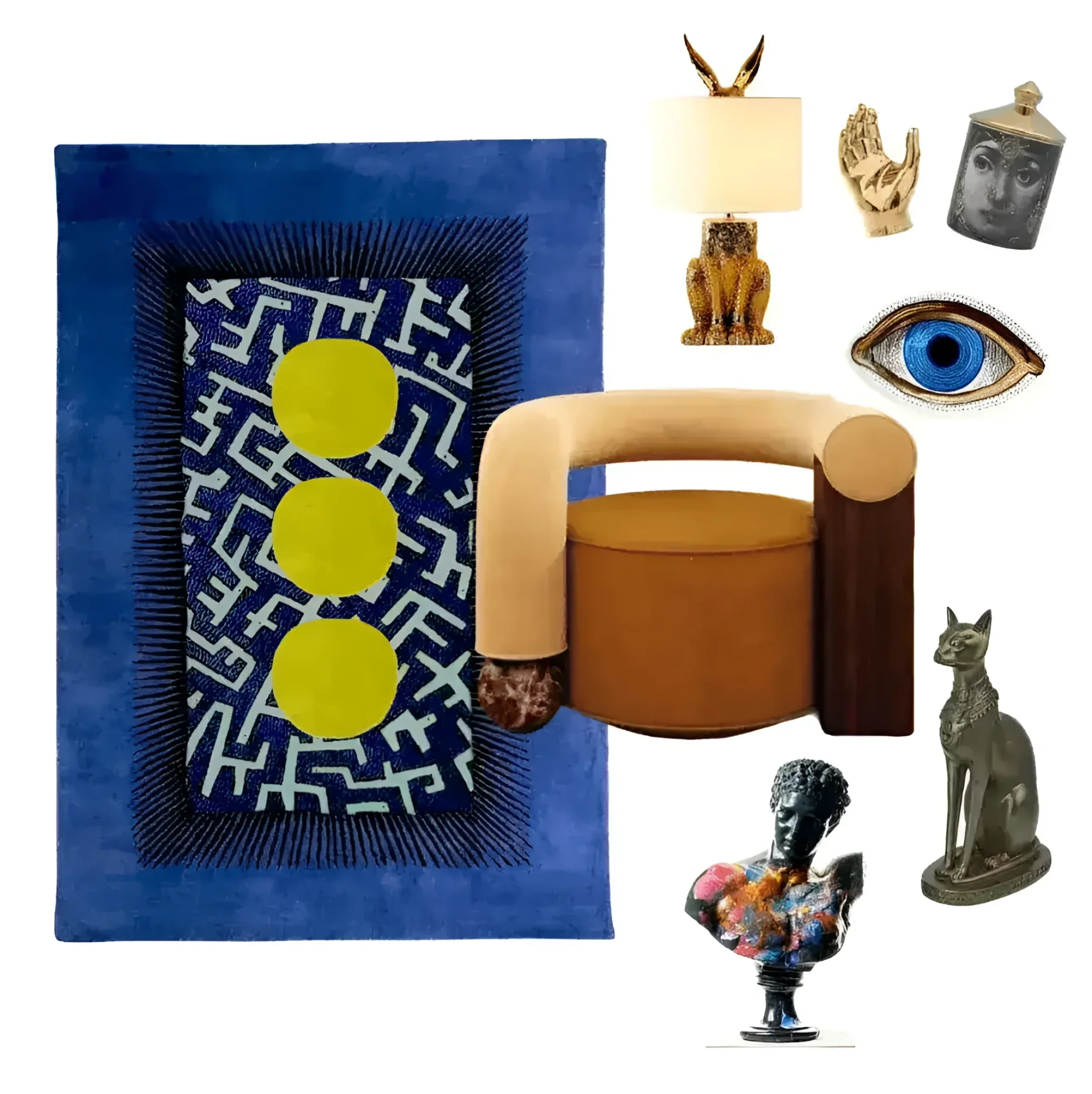 Valley of the Suns Hand Tufted Wool Rug - Blue and Yellow - Image 7
