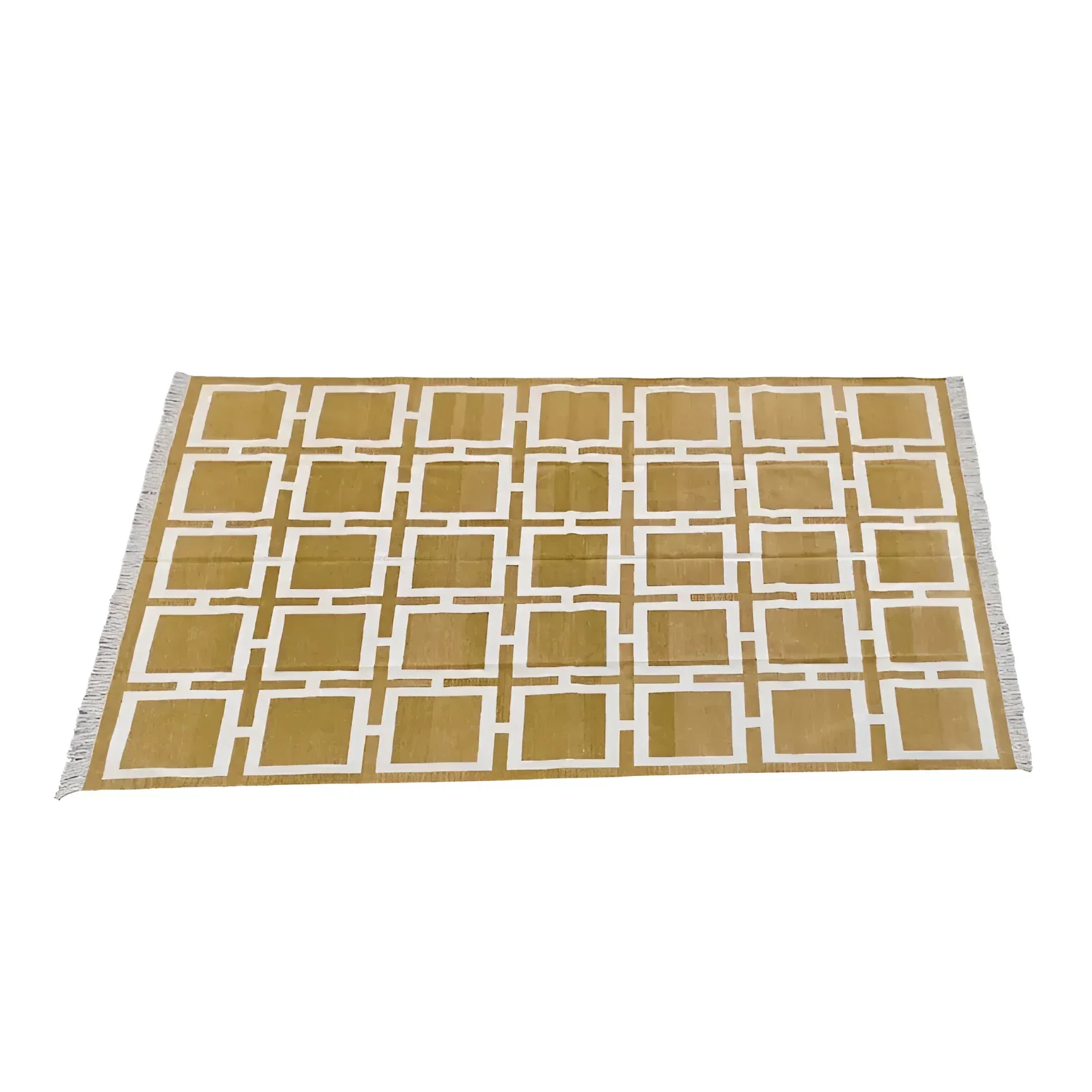 Vegetable Dyed Indian Dhurrie Cotton Rug - Medina Square - Image 3