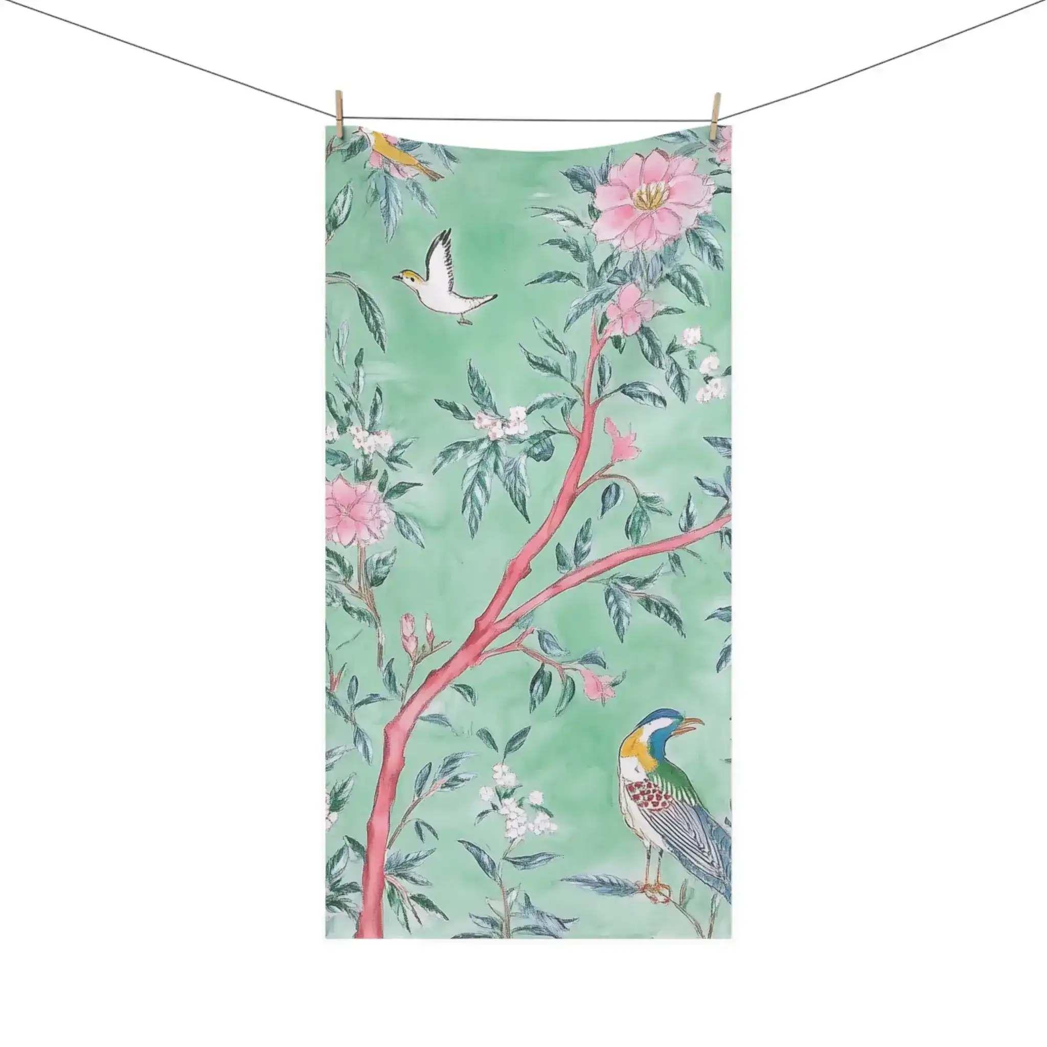 Verdant Birds & Blossoms Bath Towel - Image 3