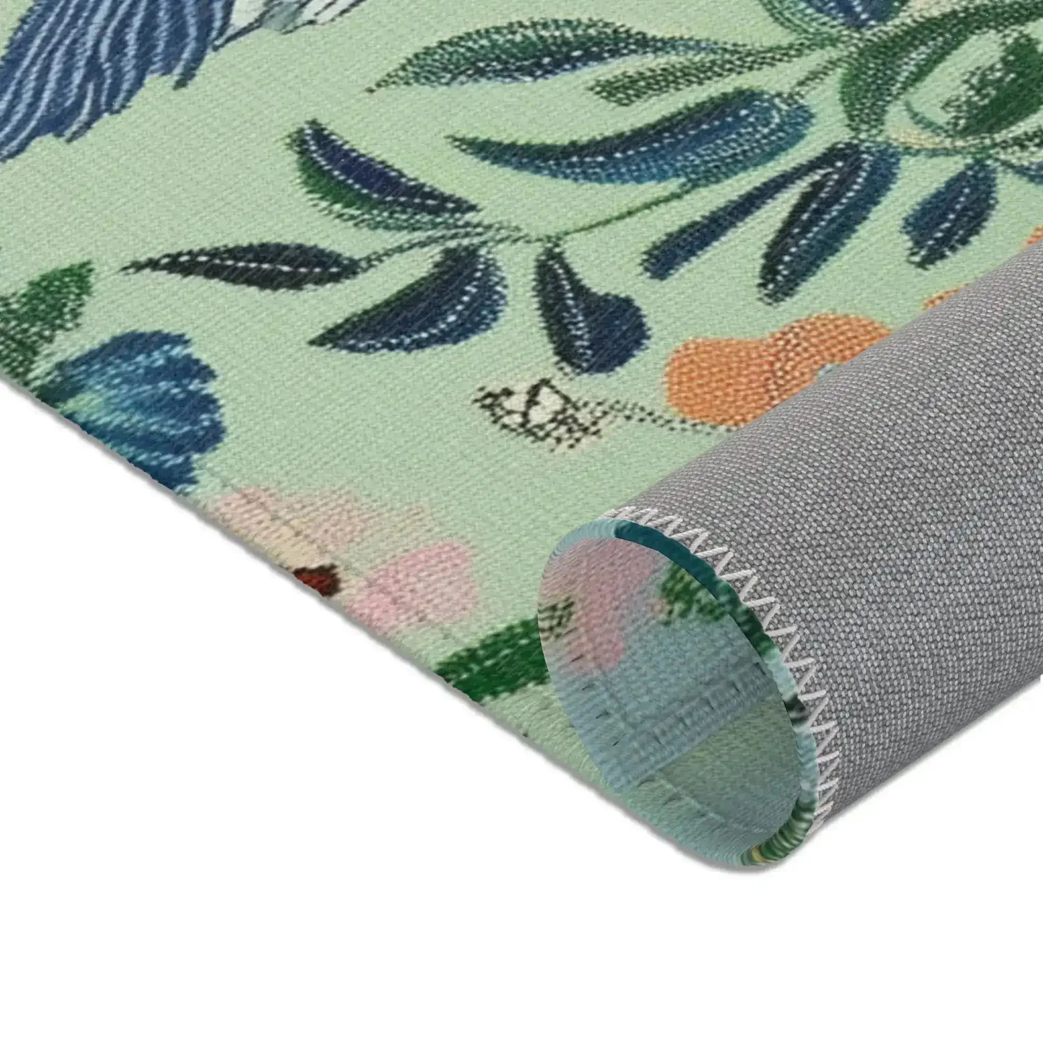 Verdant Harmony – Embroidered Garden Birds Accent Rug - Image 2
