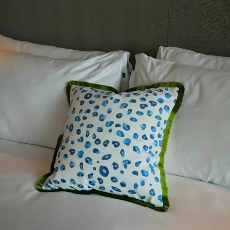 Vibrant Aquatic Leopard Pillow Cover - Image 2