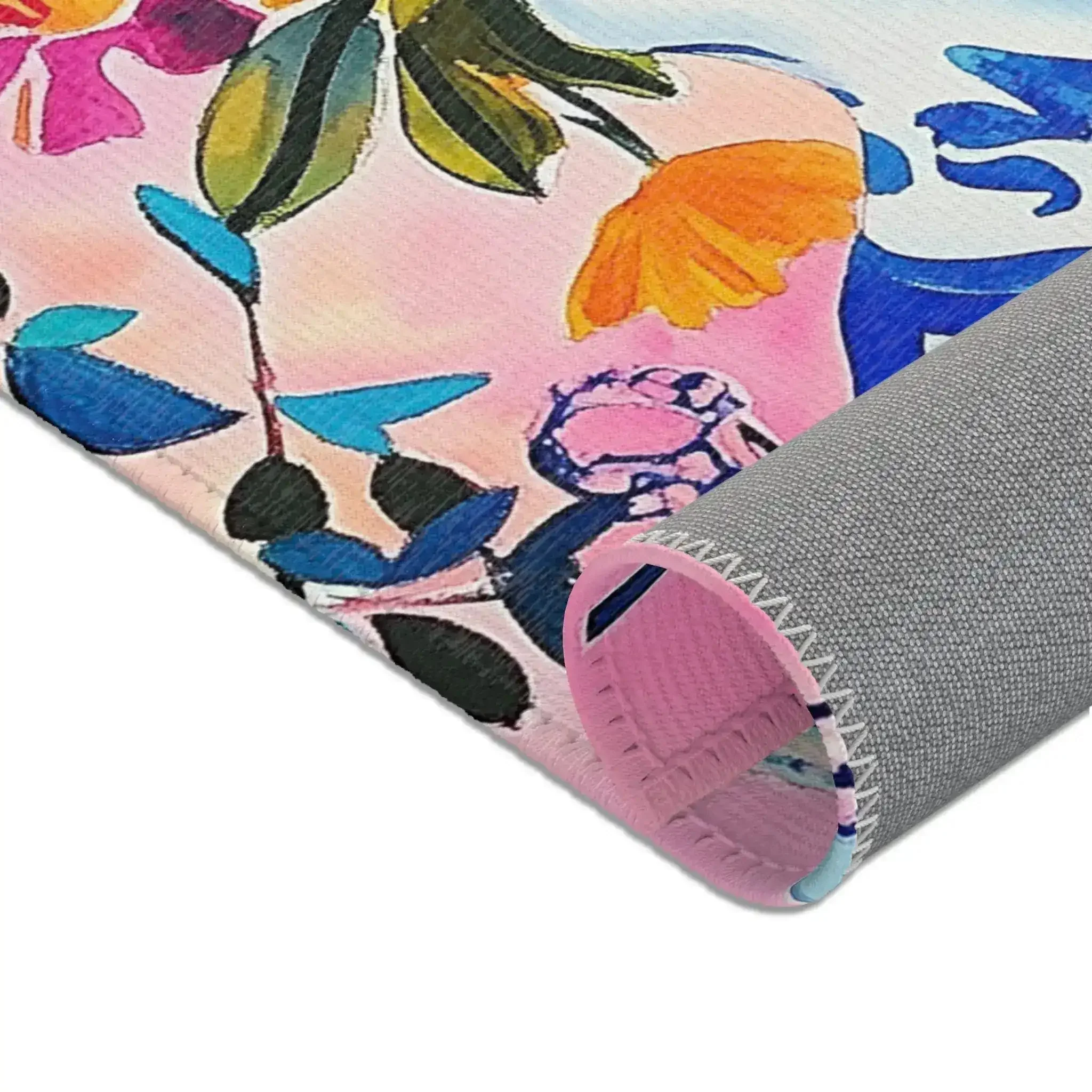 Vibrant Floral Bouquet in Blue Vase Accent Rug - Image 7