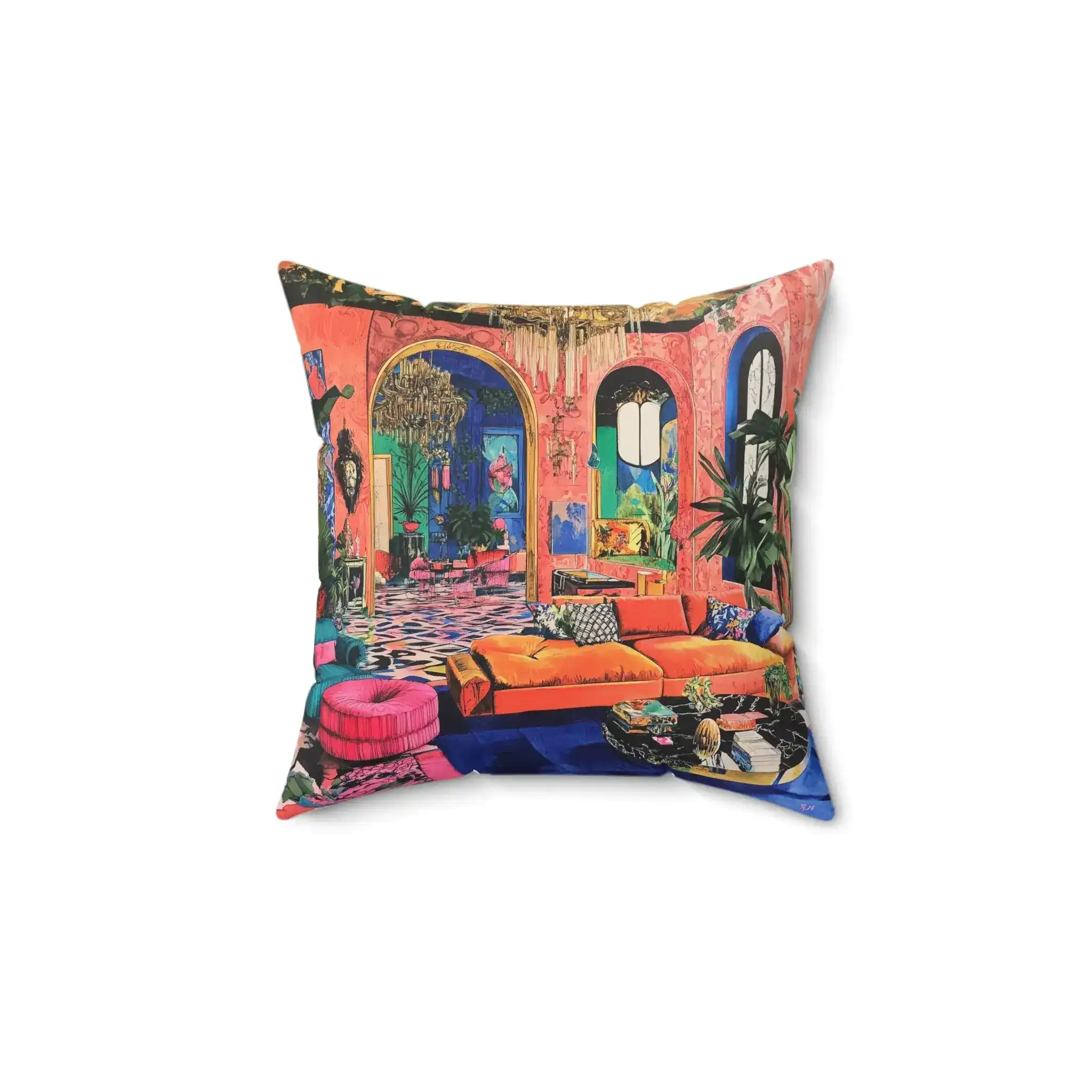 Vibrant Floral Luxe Pillow
