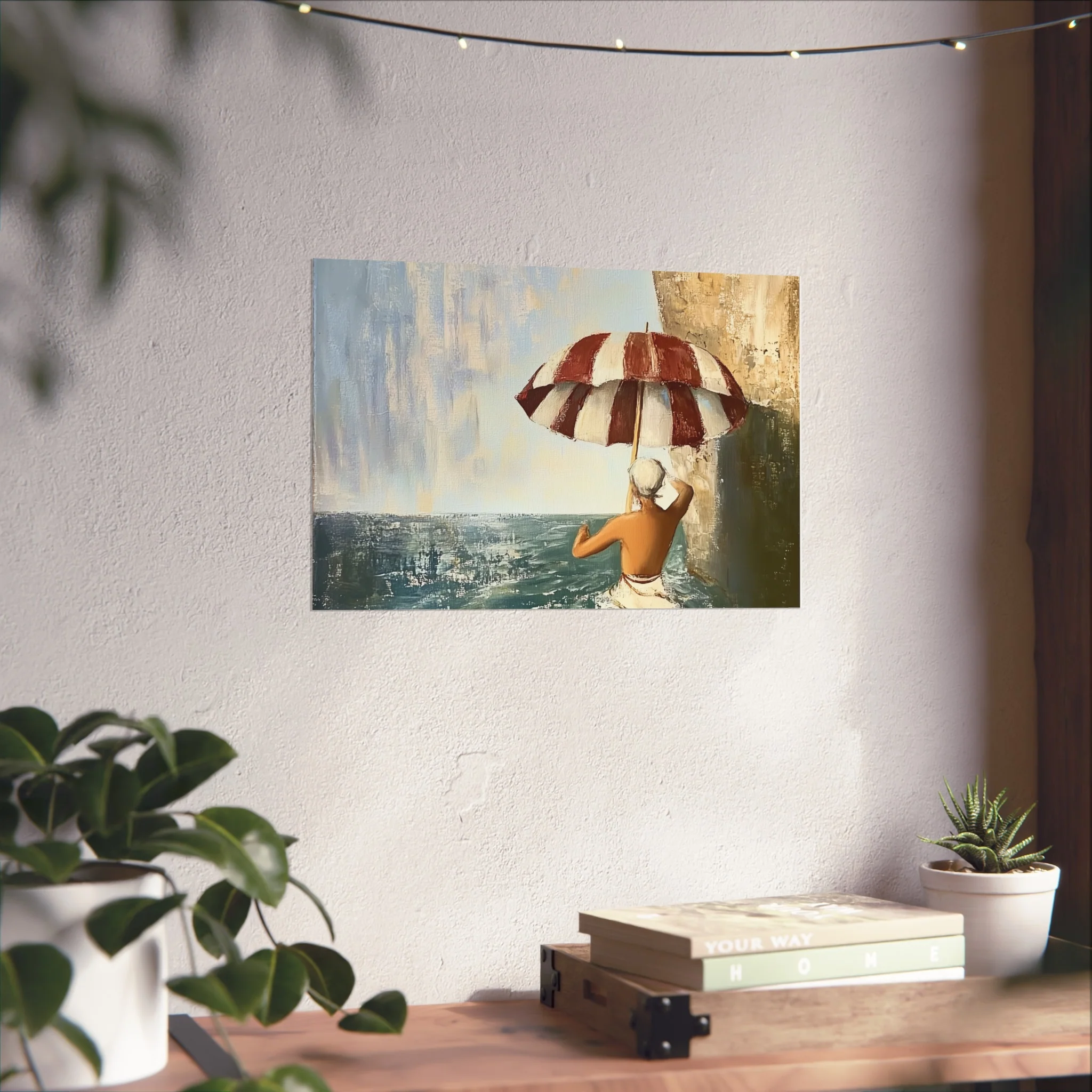Vintage Beach Umbrella Fine Art Poster - Image 36