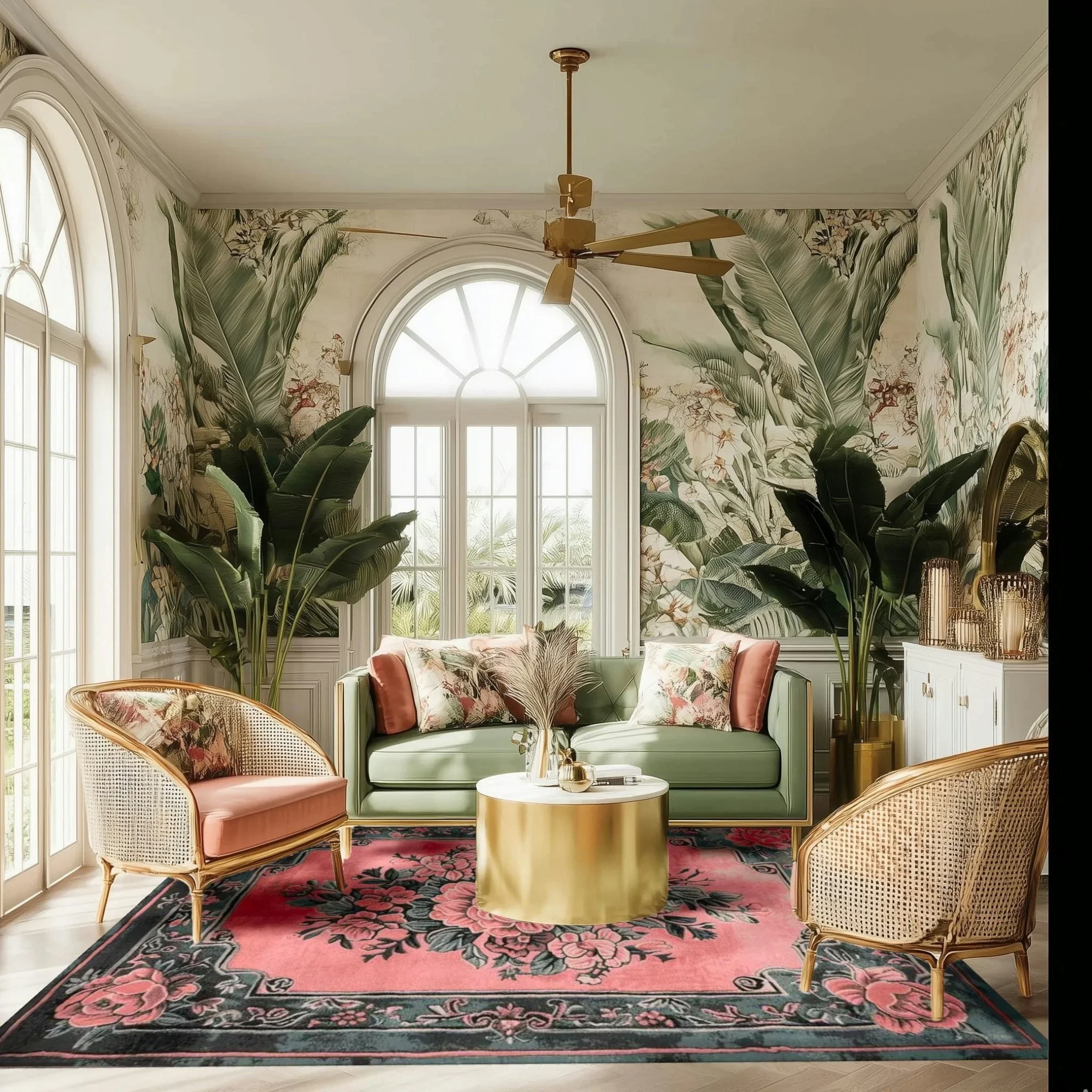 Vintage Blushed Bloom Hand Tufted Rug - Image 3