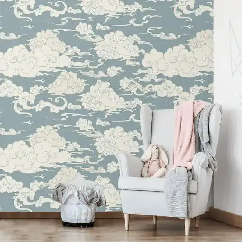 Vintage Chinoiserie Clouds Wallpaper - Image 6