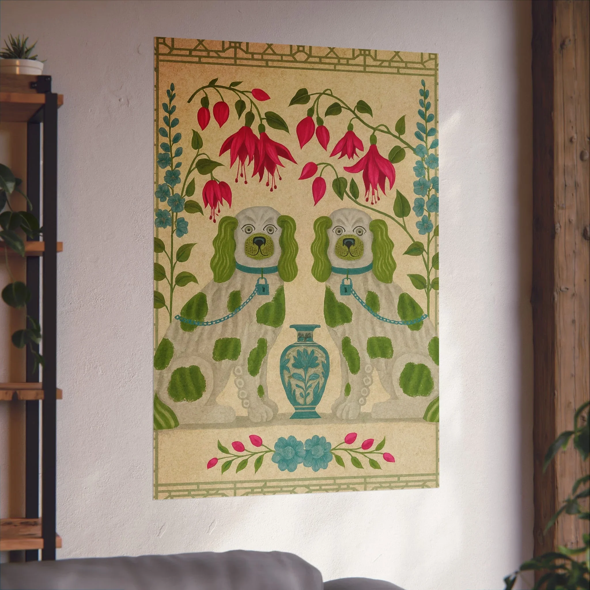 Vintage Chinoiserie Foo Dogs Fine Art Poster - Image 48