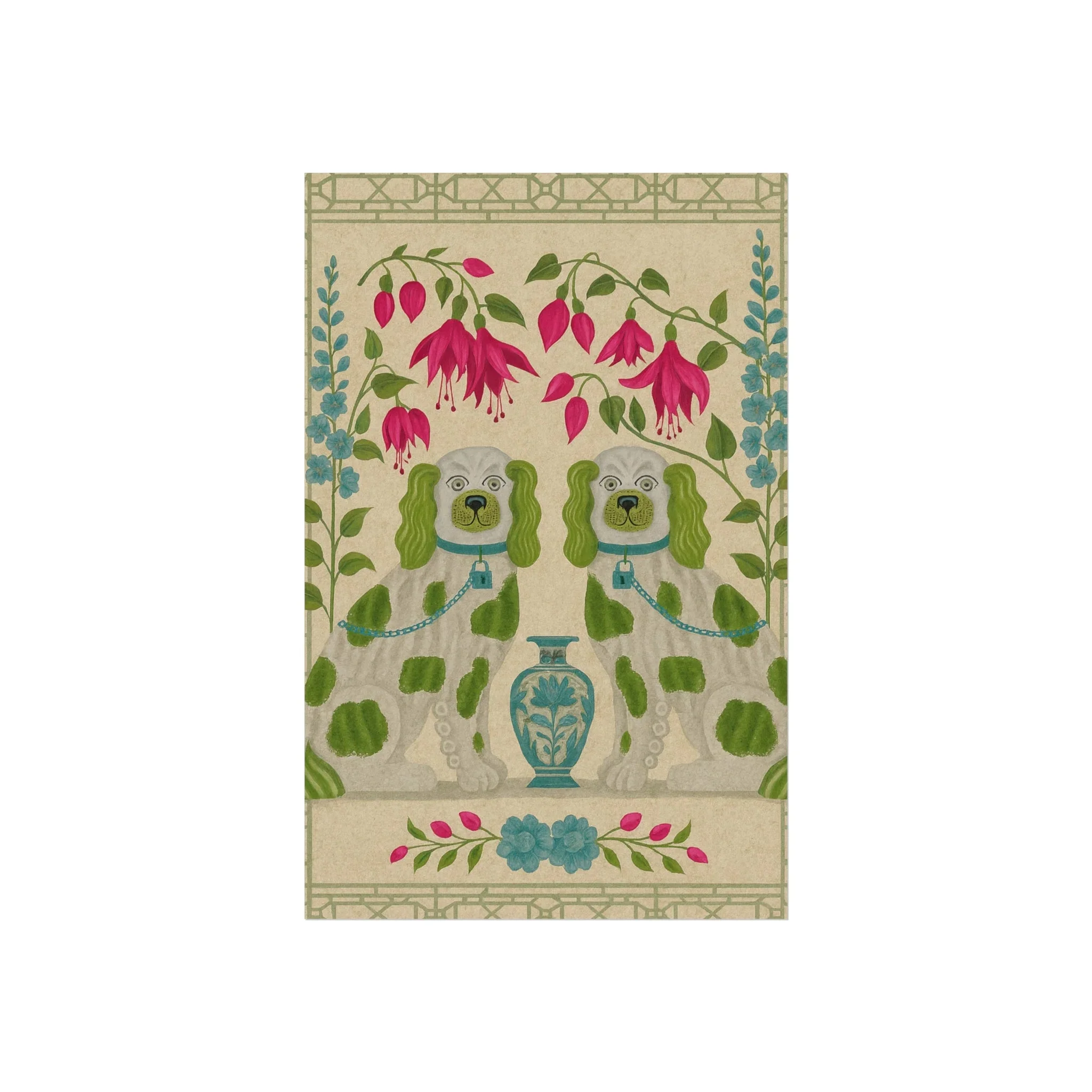 Vintage Chinoiserie Foo Dogs Fine Art Poster - Image 5