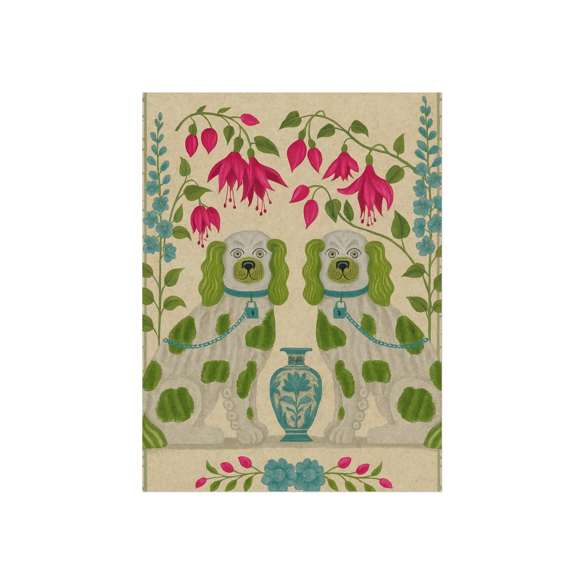 Vintage Chinoiserie Foo Dogs Fine Art Poster - Image 6