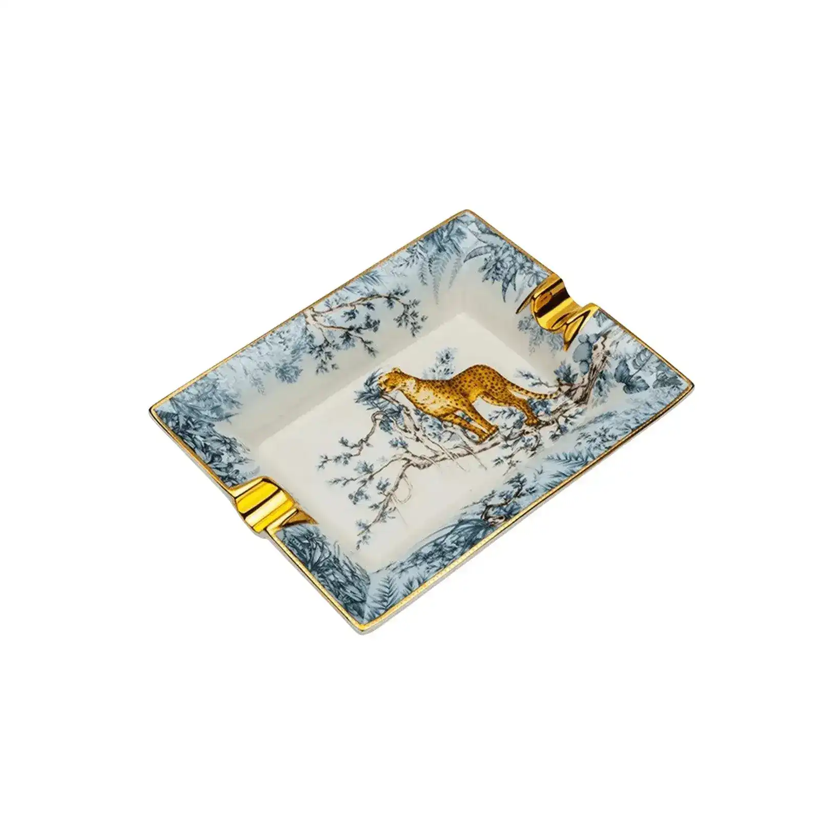 Vintage Leopard in the Forest Porcelain Tray - Image 5