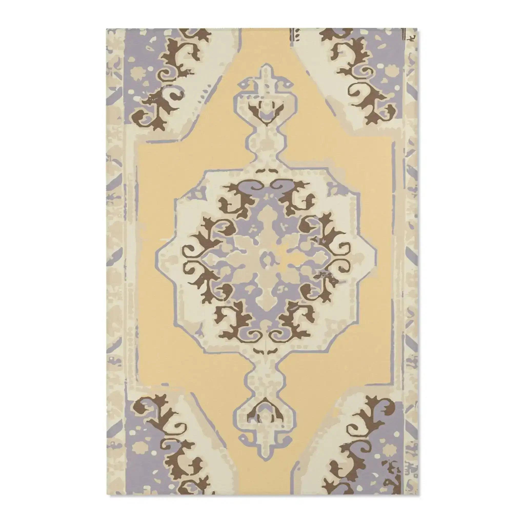 Vintage Medallion Beige and Taupe Accent Rug - Image 3