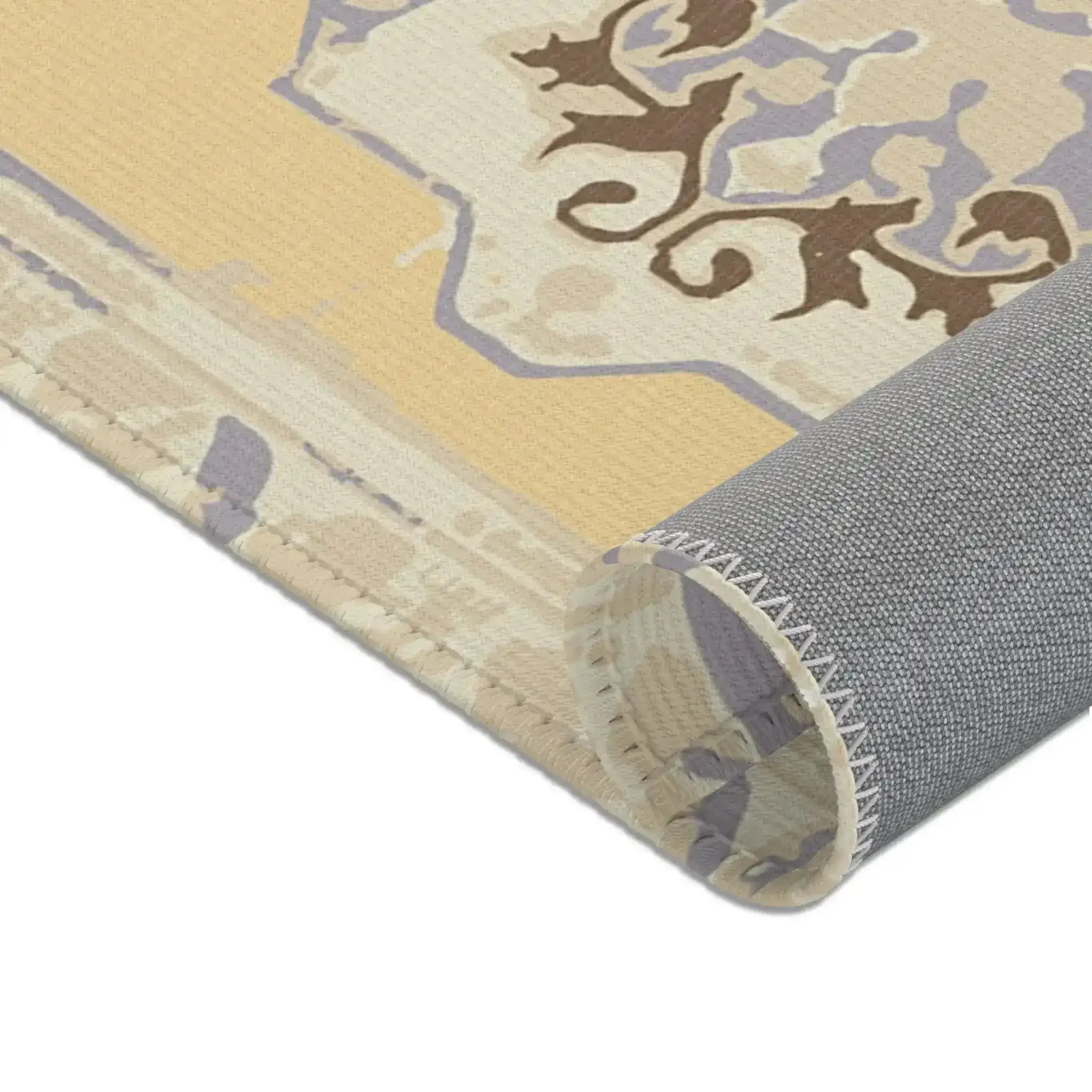 Vintage Medallion Beige and Taupe Accent Rug - Image 7