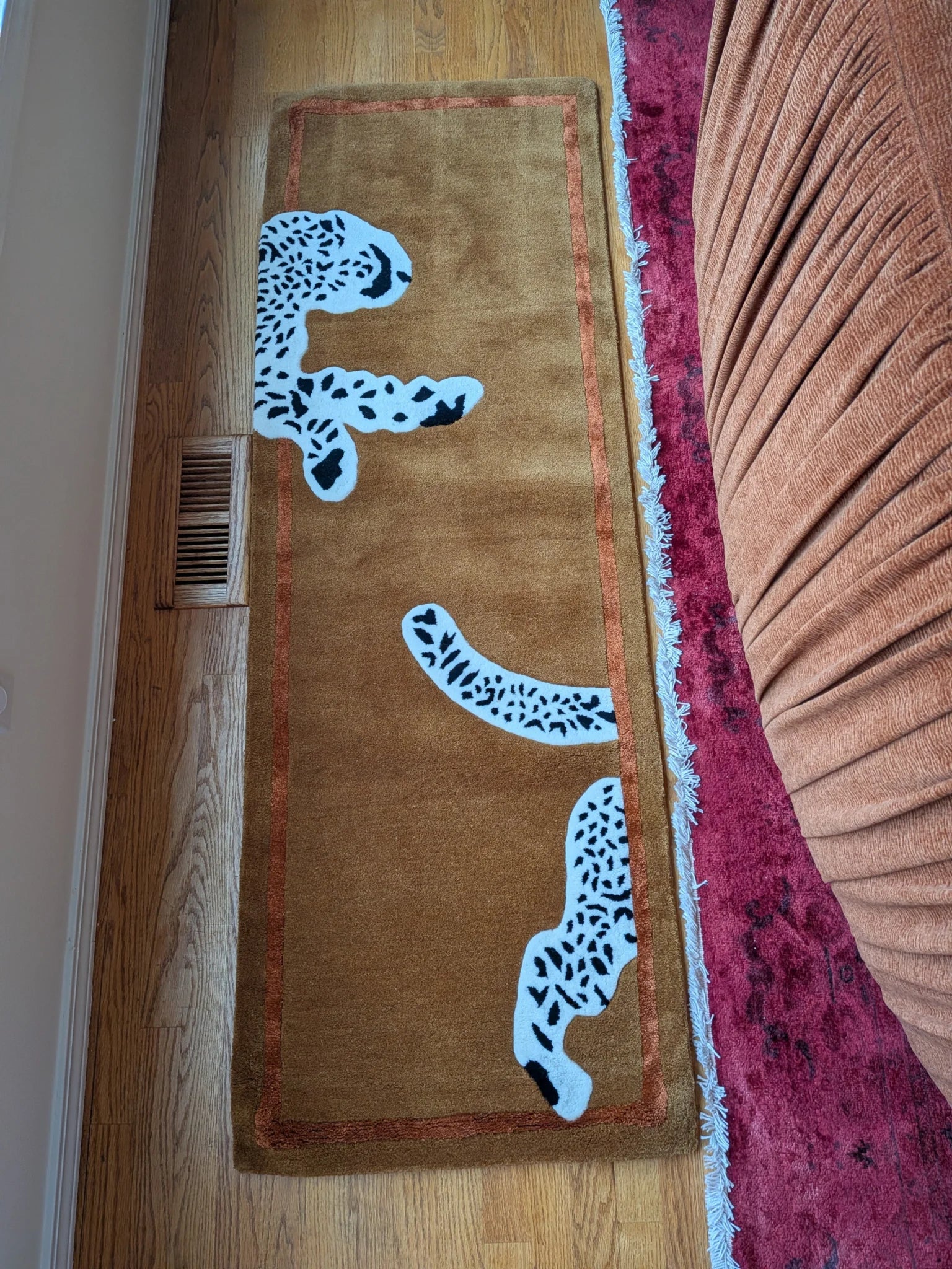 Walking Leopard on Silk Road Hand Tufted Runner Rug -  Brown 2' x 6' - Image 14
