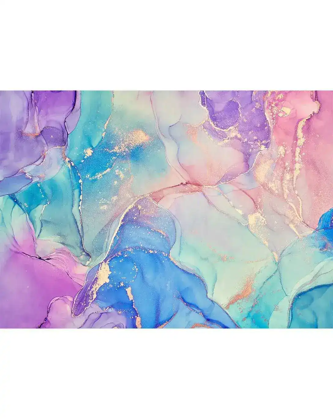 Watercolor Abstract Pink Blue Purple Paint Marble Wall Mural - Image 2