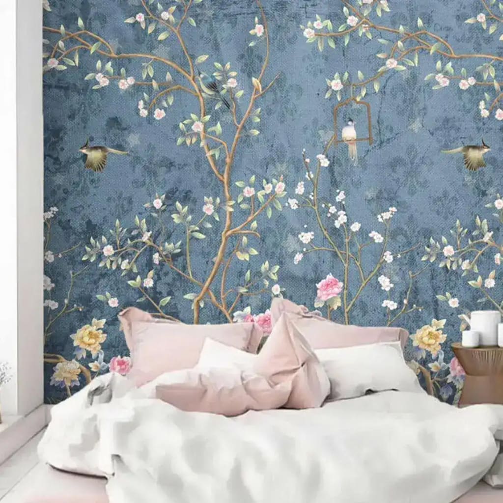 Watercolor Blue Chinoiserie Wallpaper - Image 5