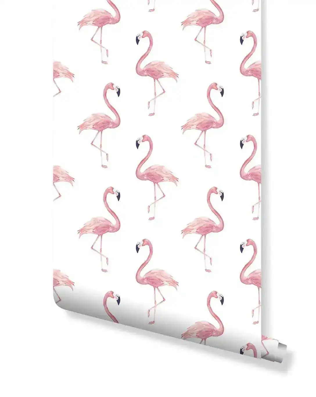 Watercolor Exotic Pink Flamingos Wallpaper - Image 2