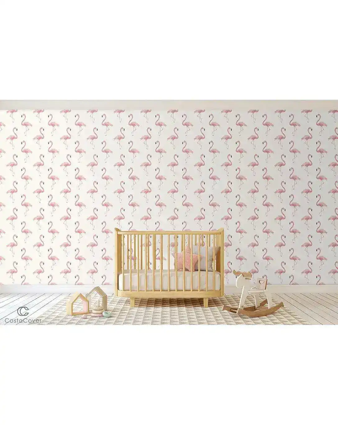 Watercolor Exotic Pink Flamingos Wallpaper - Image 5