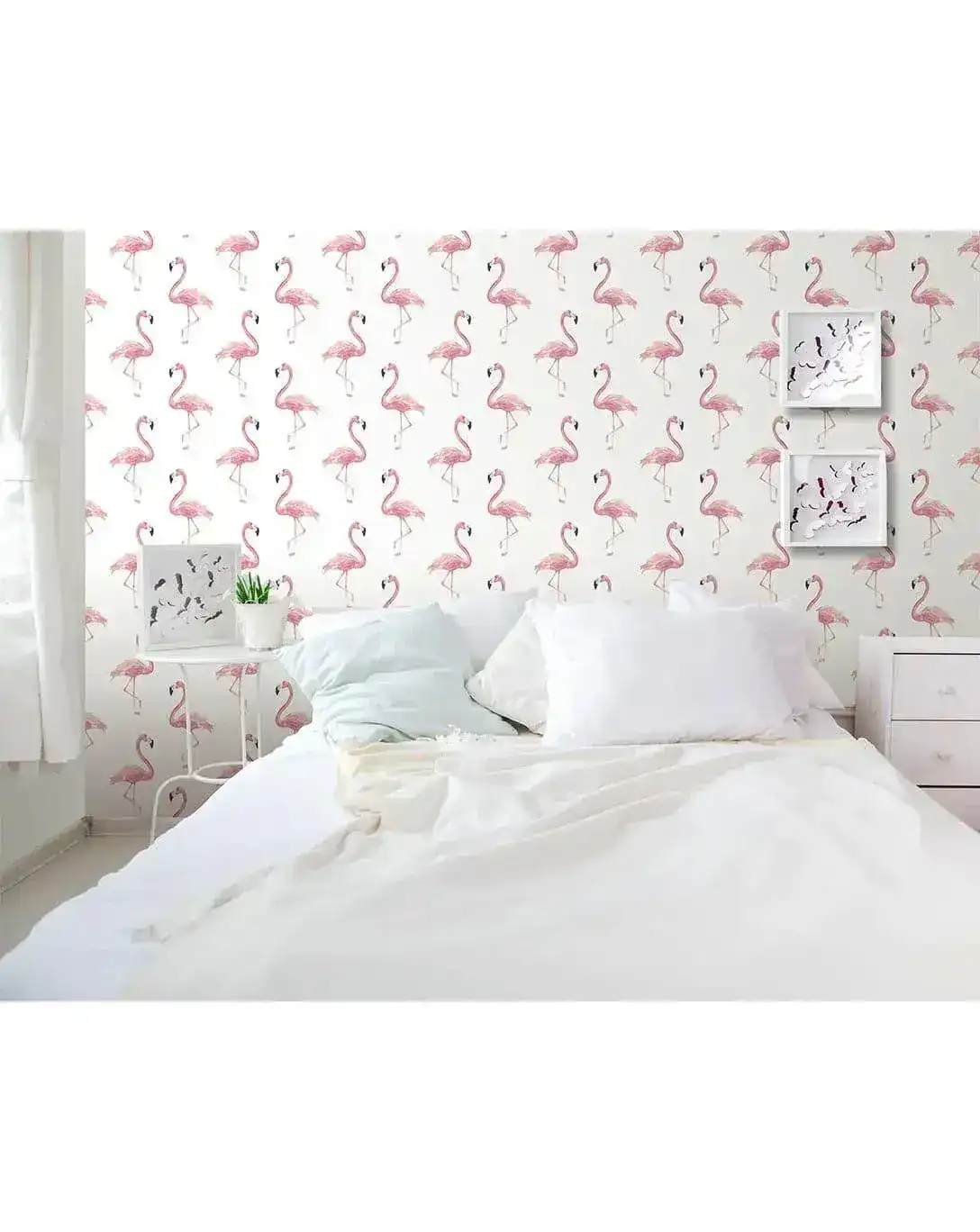 Watercolor Exotic Pink Flamingos Wallpaper - Image 7