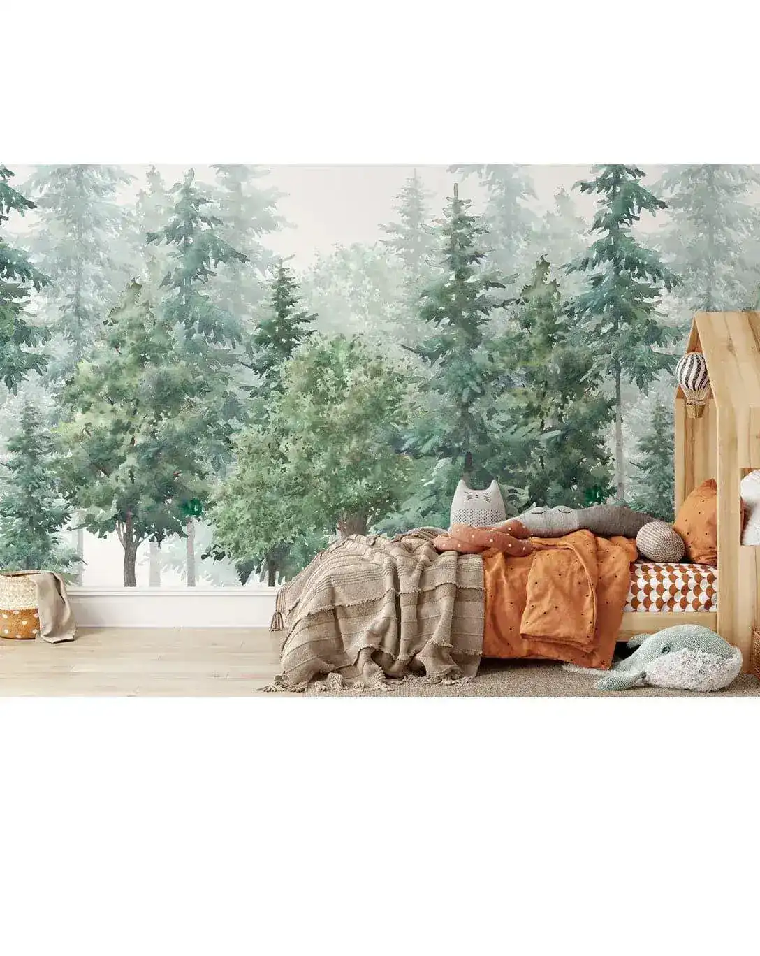 Watercolor Forest Fairy Kids Botanical Wall Mural - Image 4