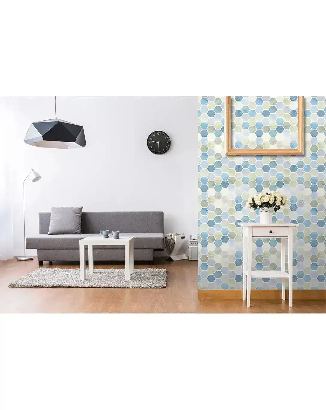 Watercolor Hexagon Honeycomb Removable Wallpaper - Image 5