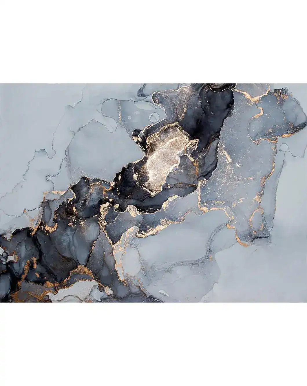 Watercolor Marble Abstract Alcohol Ink Gray Black Wall Mural - Image 6