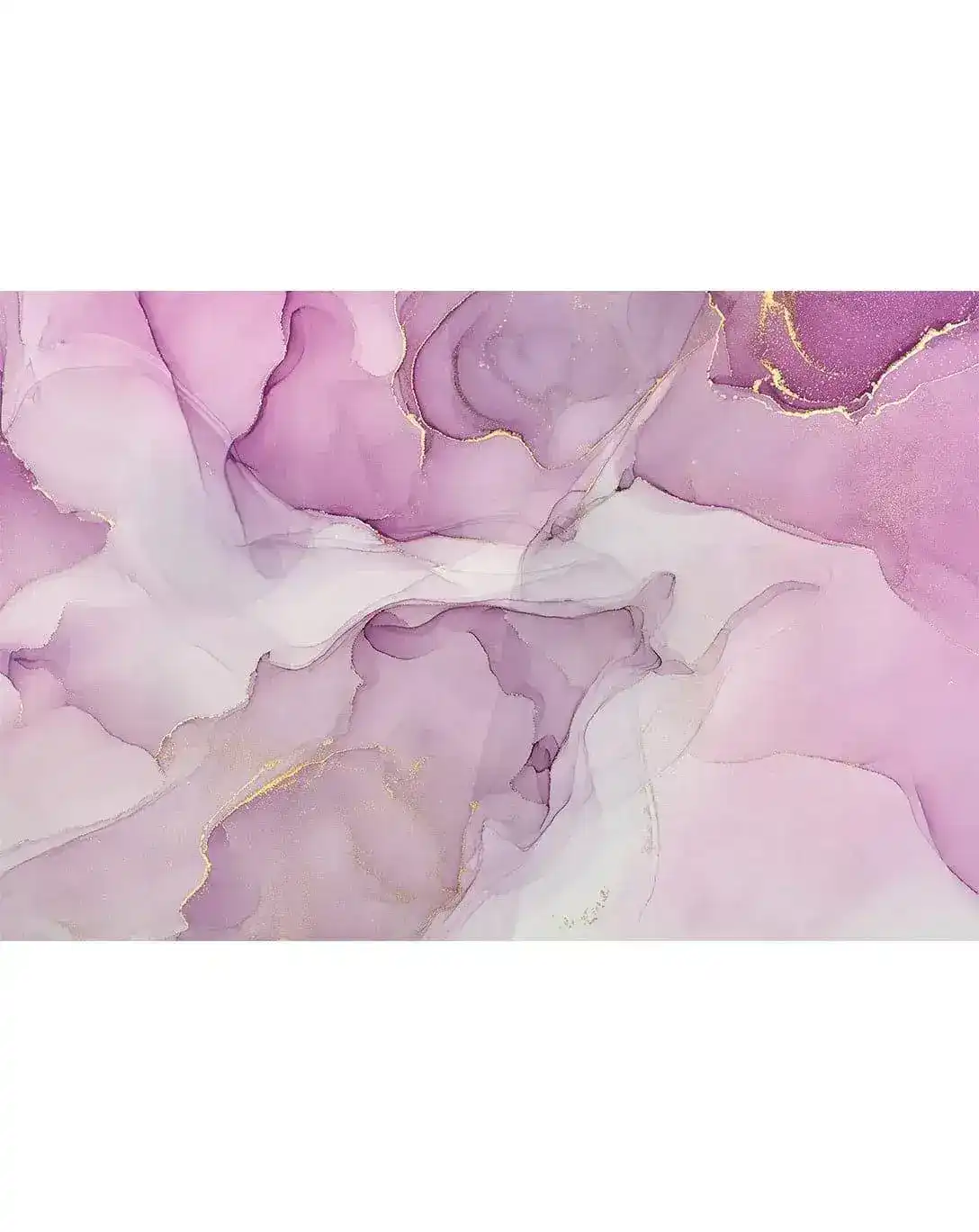 Watercolor Marble Abstract Alcohol Ink Pink White Paint Wall Mural - Image 4