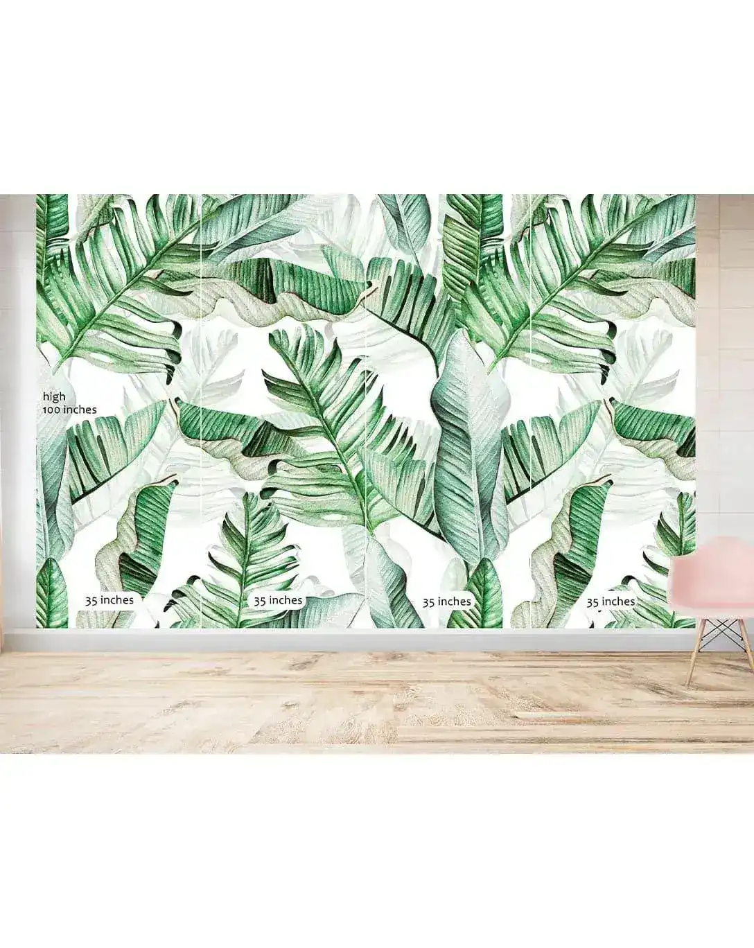 Watercolor Tropical Leaves Exotic Green Palm Leaves Wall Mural - Image 5